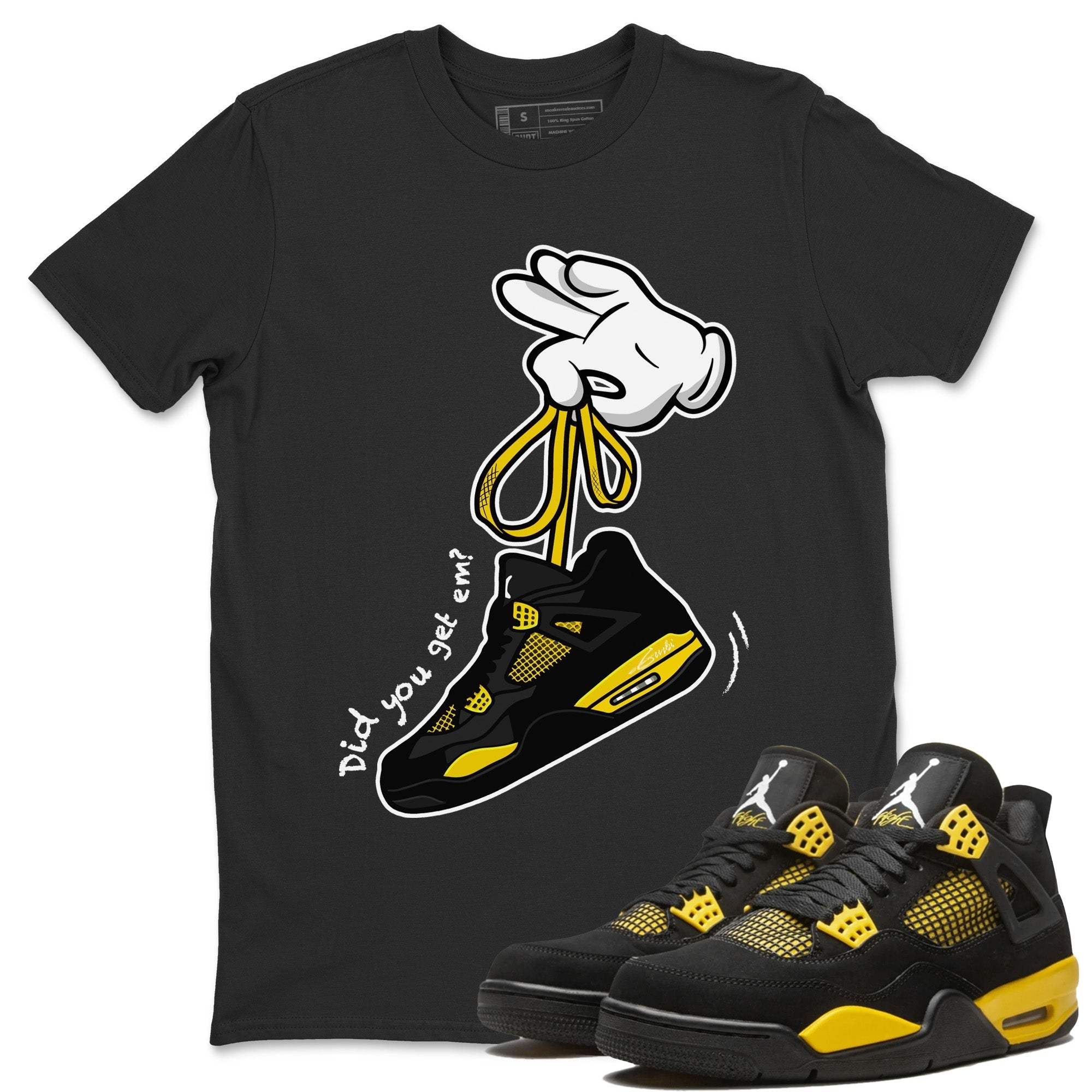 Cartoon Hands Unisex Tops - Air Jordan 4 Thunder