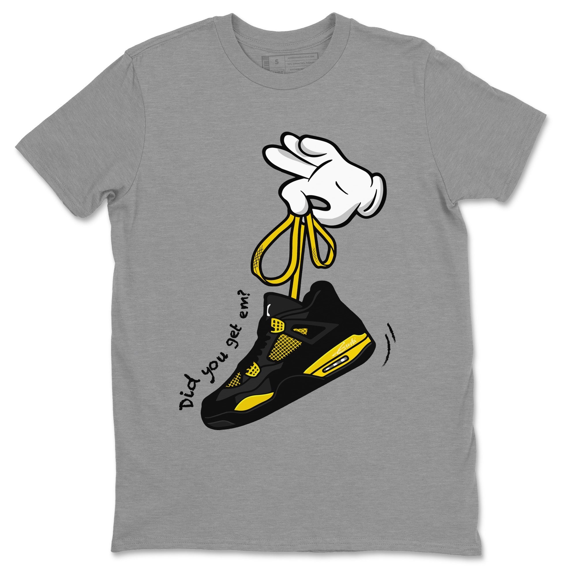 Cartoon Hands Unisex Tops - Air Jordan 4 Thunder
