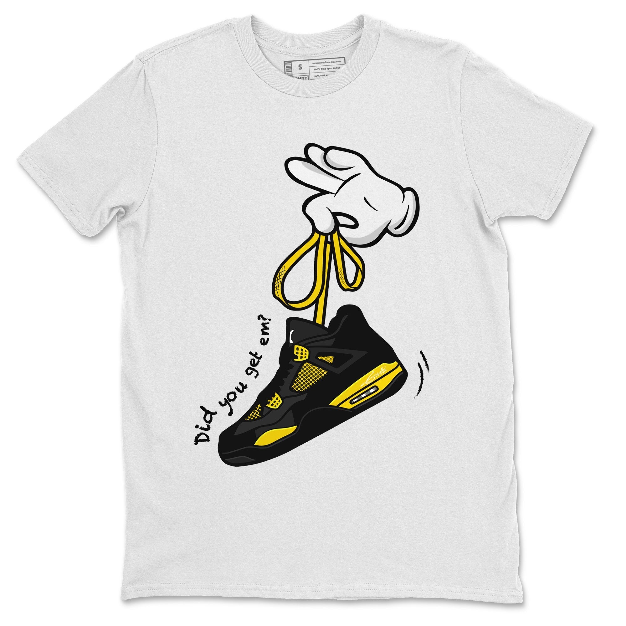 Cartoon Hands Unisex Tops - Air Jordan 4 Thunder