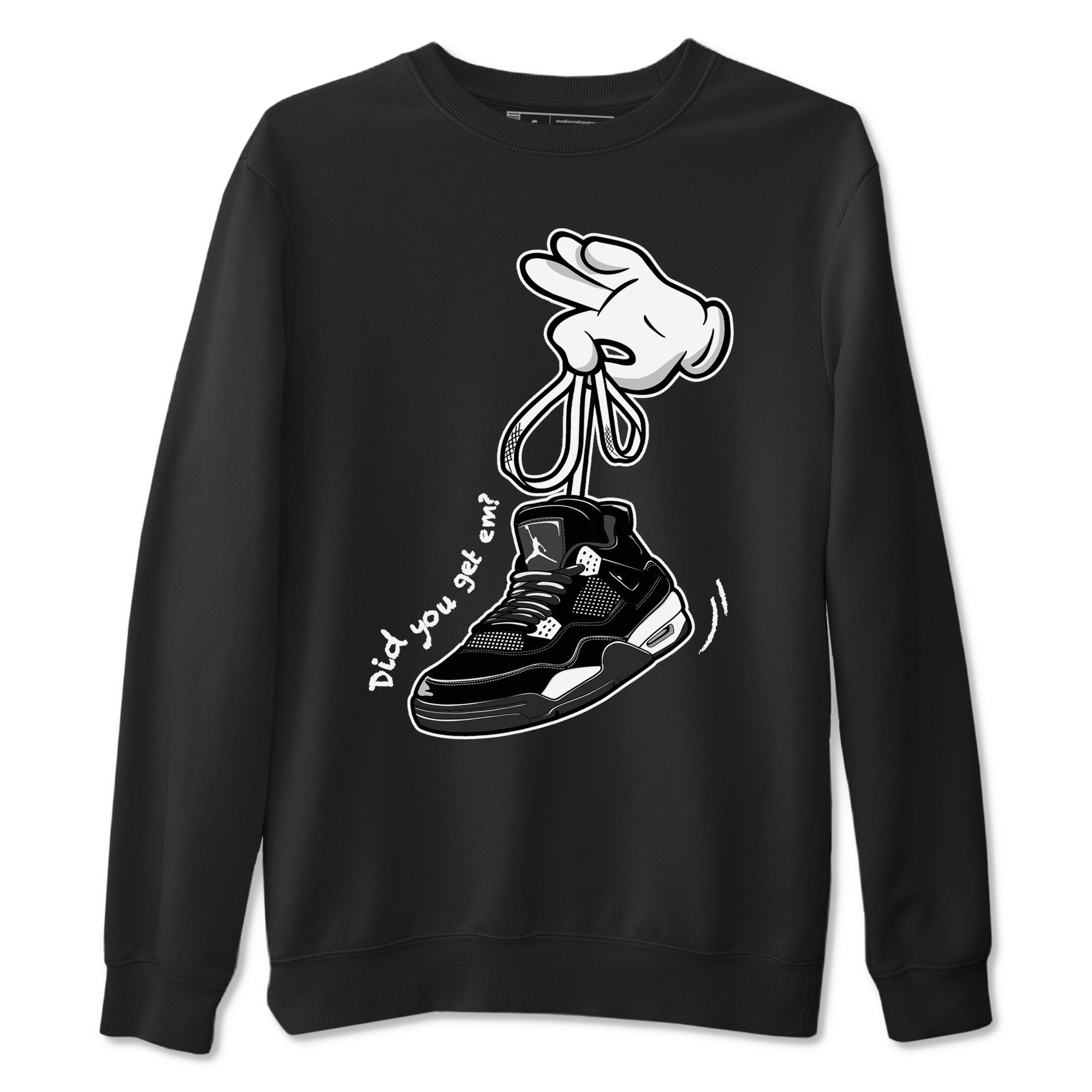 Cartoon Hands snkmatch Tees - Air Jordan 4 White Thunder