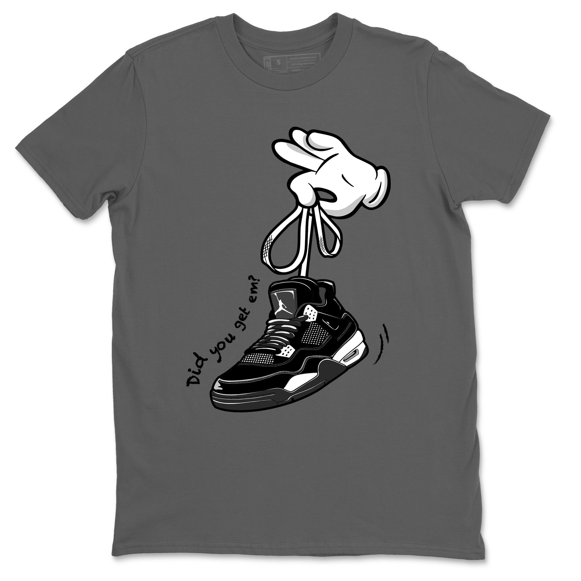 Cartoon Hands snkmatch Tees - Air Jordan 4 White Thunder
