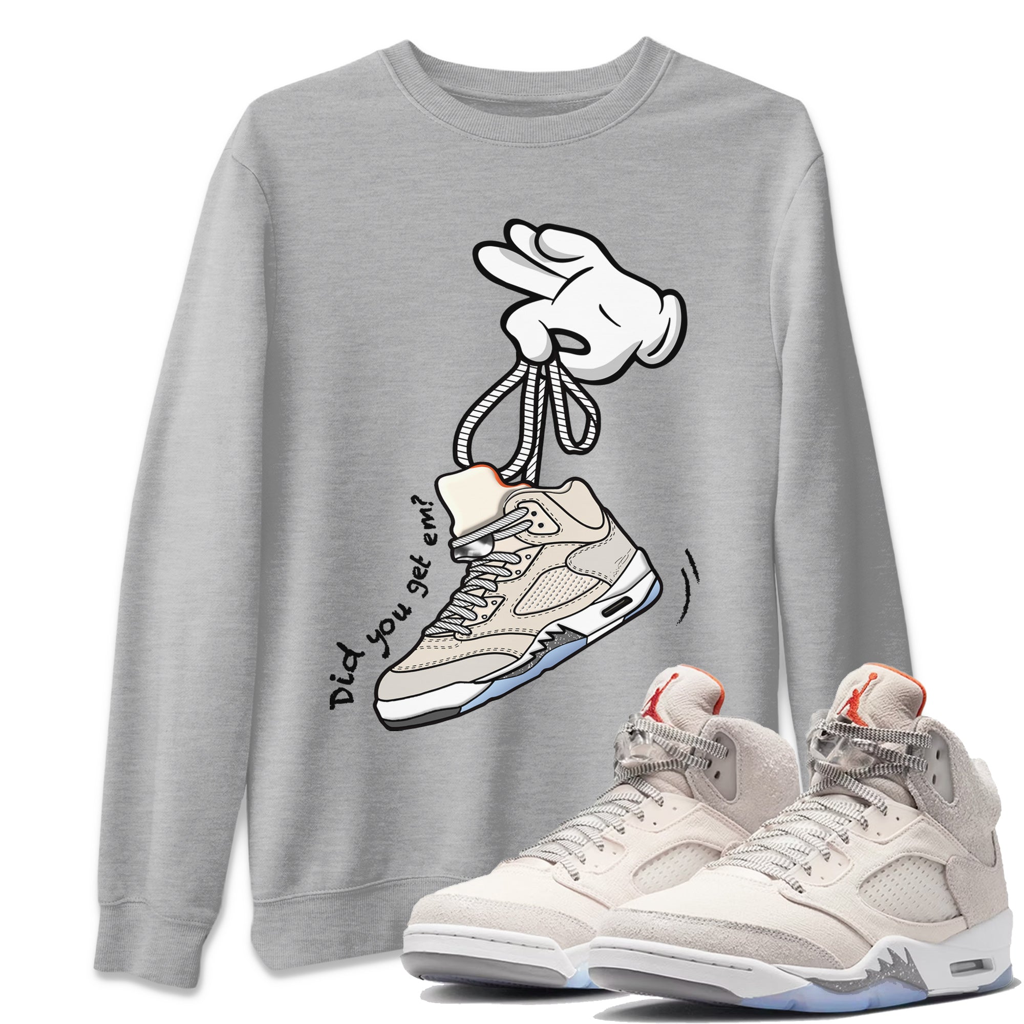 Cartoon Hands Unisex Tops - Air Jordan 5 Craft
