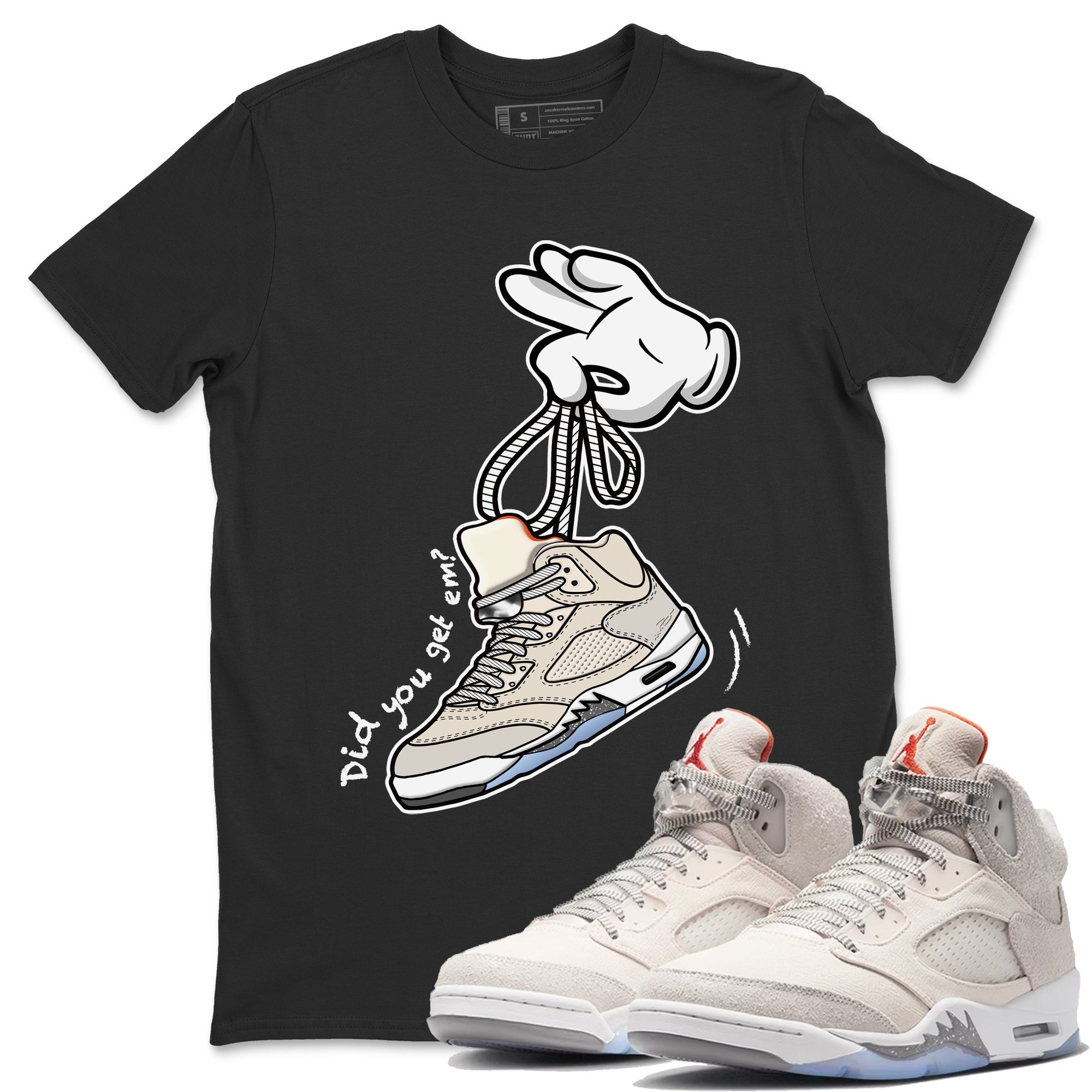 Cartoon Hands Unisex Tops - Air Jordan 5 Craft