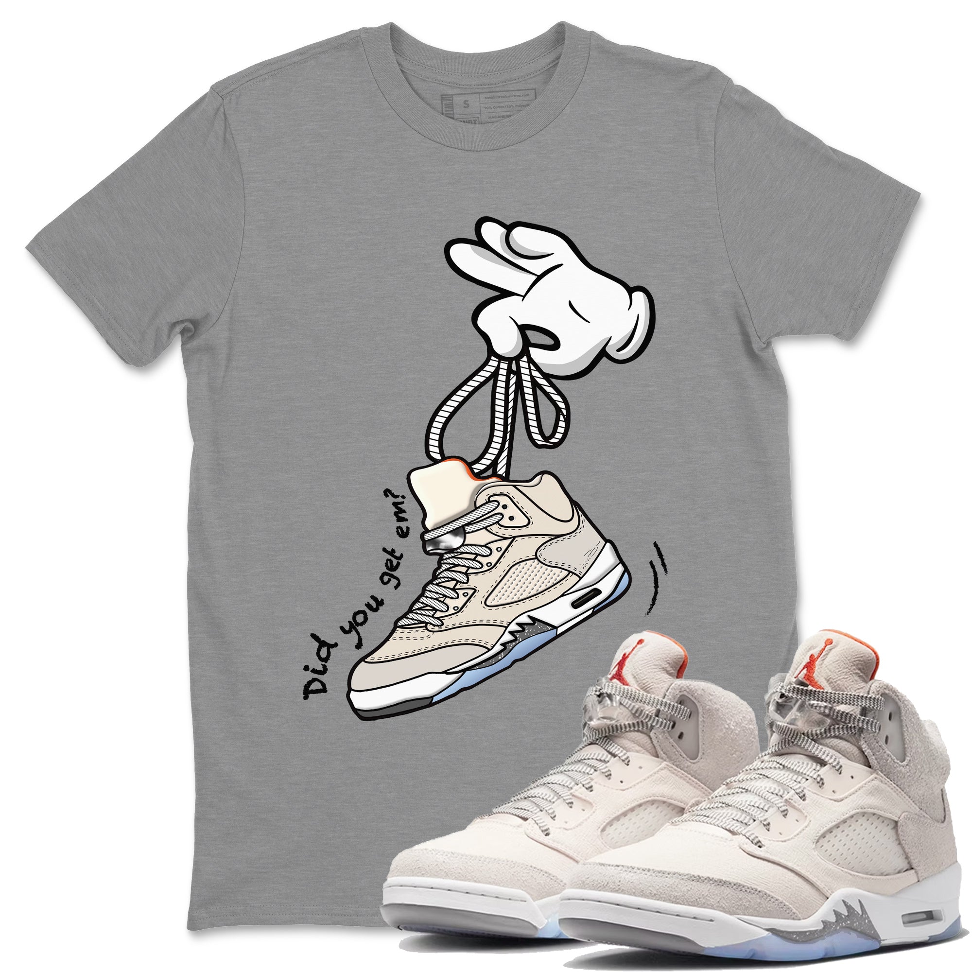 Cartoon Hands Unisex Tops - Air Jordan 5 Craft