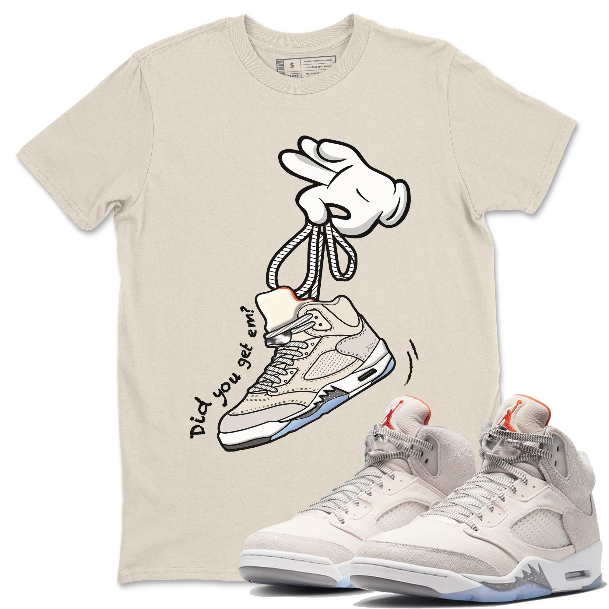 Cartoon Hands Unisex Tops - Air Jordan 5 Craft