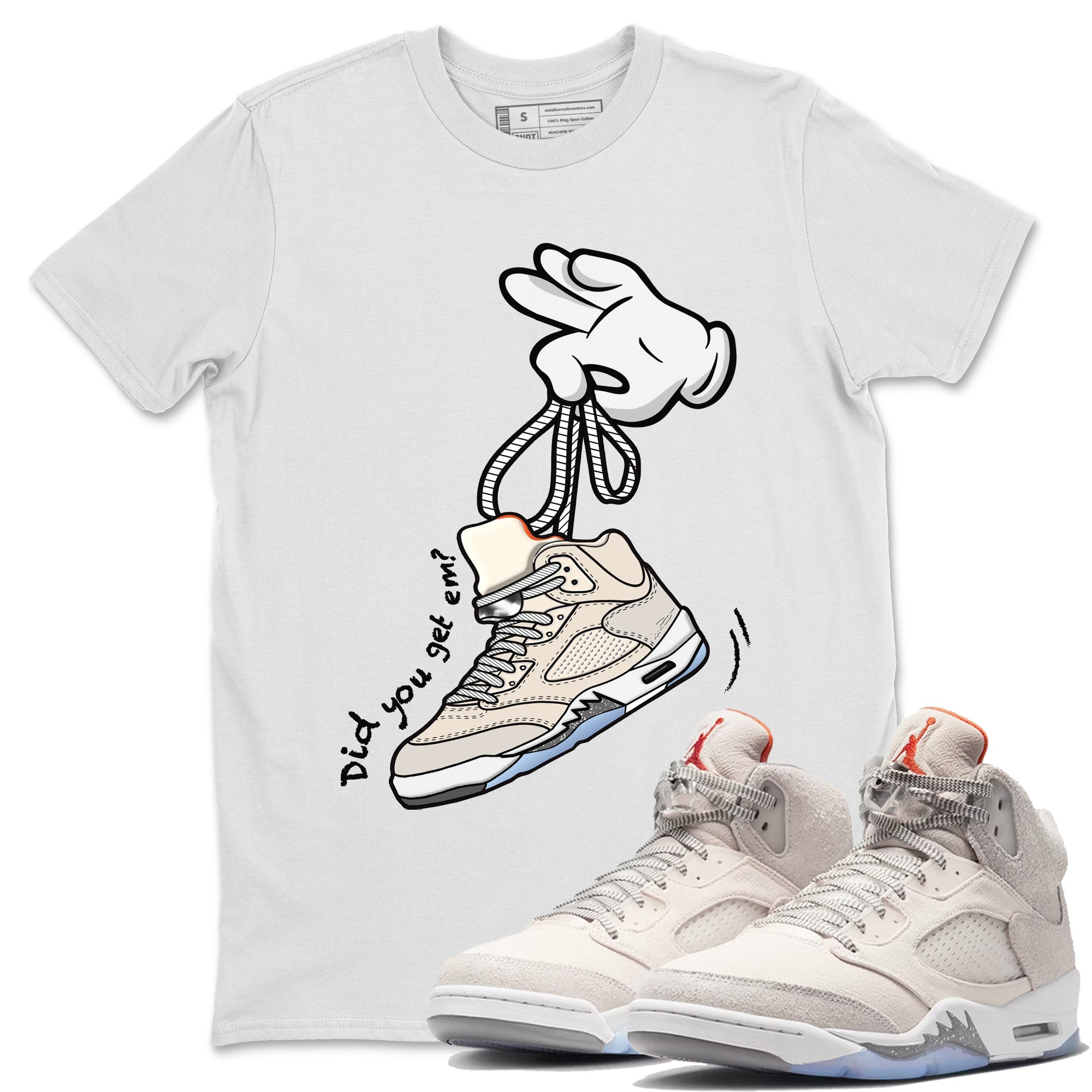 Cartoon Hands Unisex Tops - Air Jordan 5 Craft