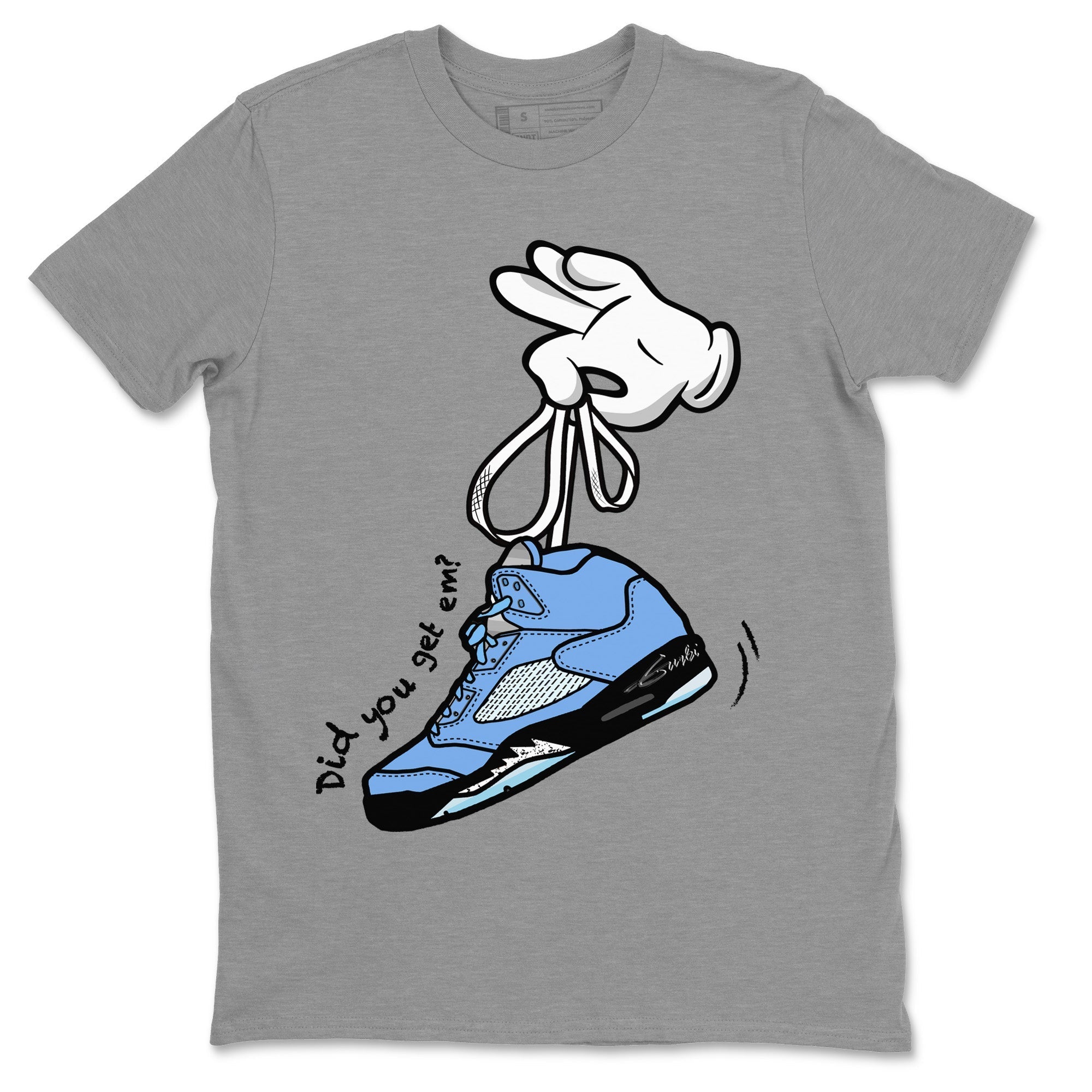 Cartoon Hands Unisex Tops - Air Jordan 5 UNC