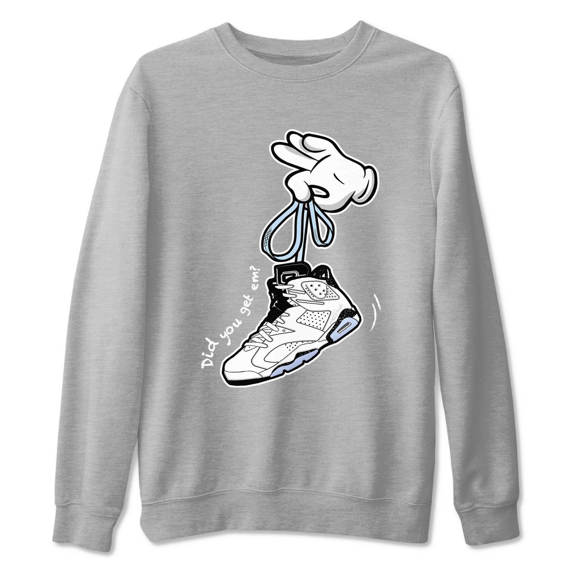 Cartoon Hands snkmatch Tees - Air Jordan 6 White Black