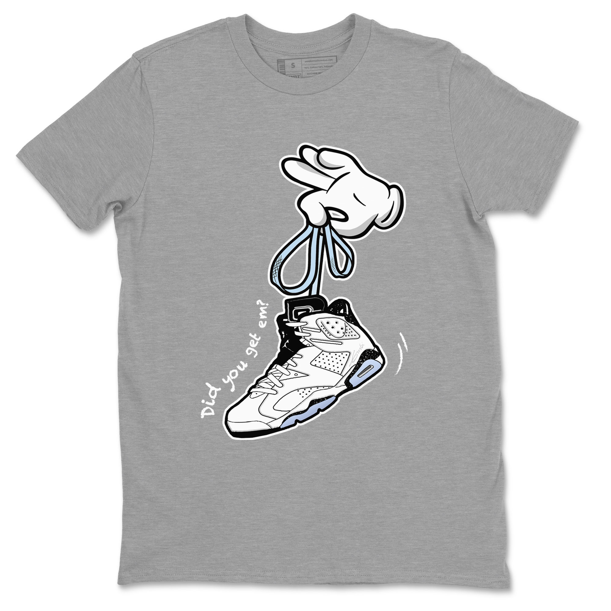 Cartoon Hands snkmatch Tees - Air Jordan 6 White Black