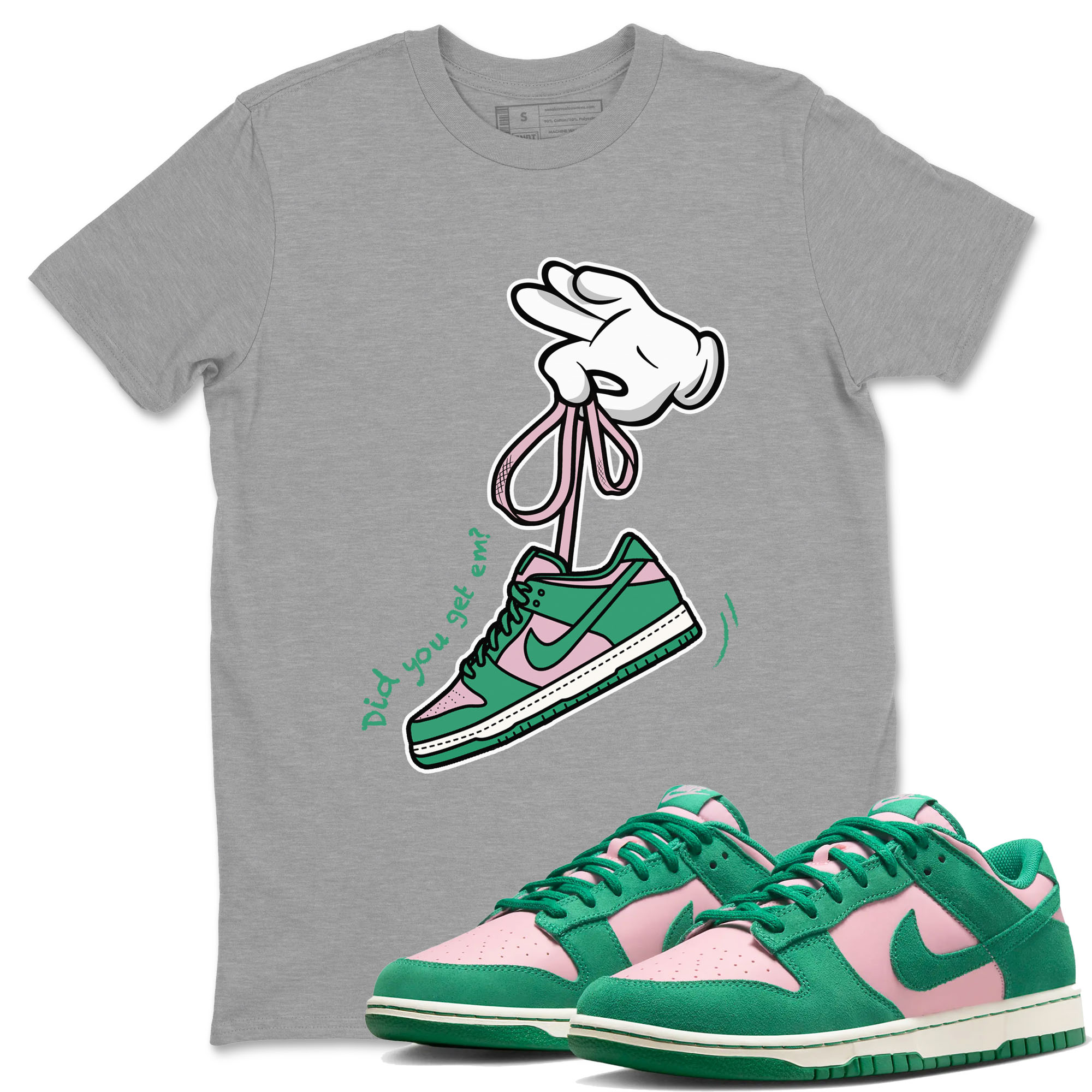 Cartoon Hands snkmatch Tees - Dunk Medium Soft Pink Malachite