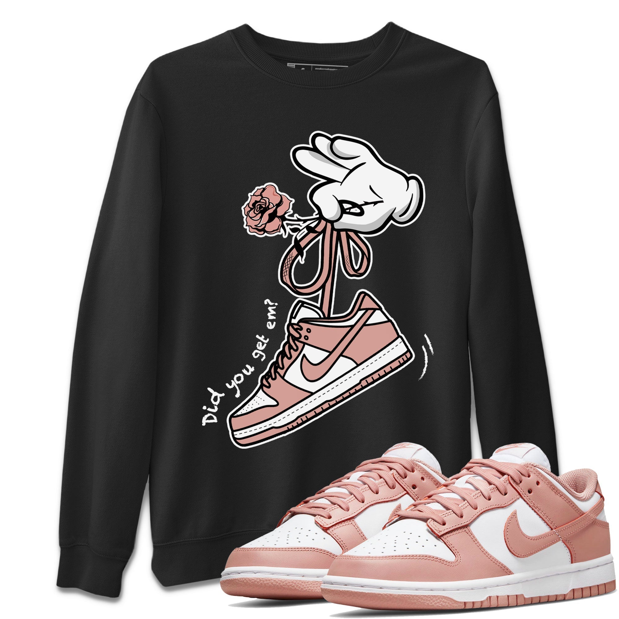 Cartoon Hands snkmatch Tee - Dunk Rose Whisper