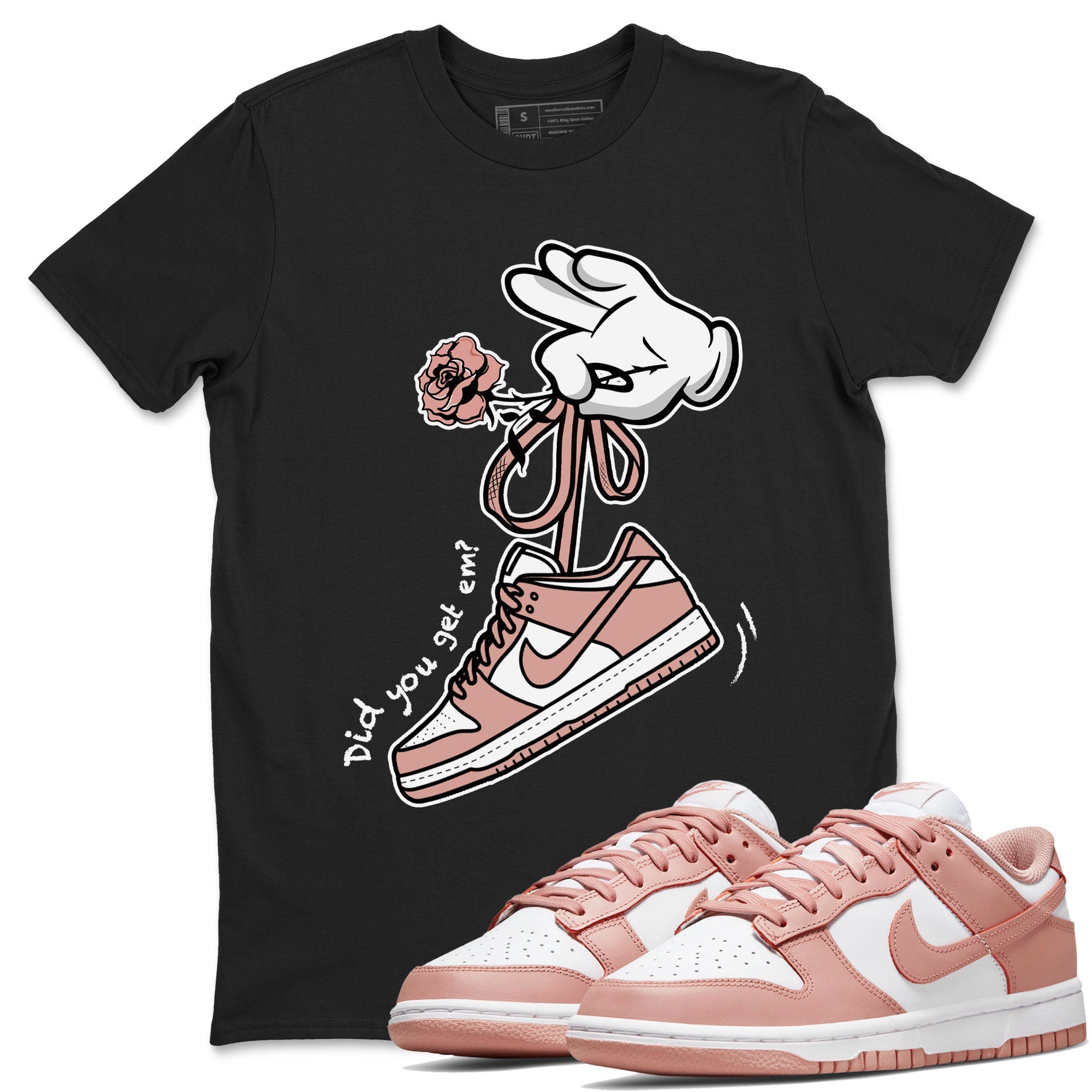 Cartoon Hands snkmatch Tee - Dunk Rose Whisper