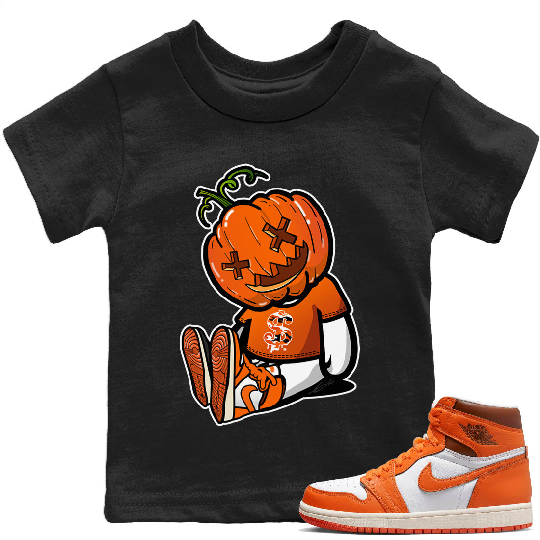 Carved Pumpkin Dolls Kids Tops - Air Jordan 1 Starfish