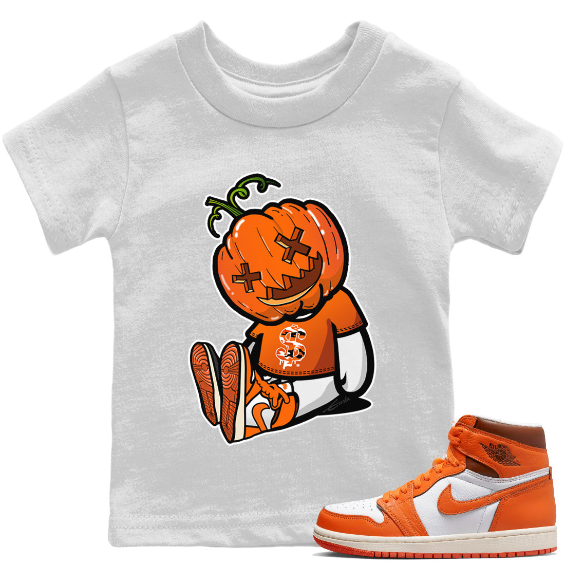 Carved Pumpkin Dolls Kids Tops - Air Jordan 1 Starfish