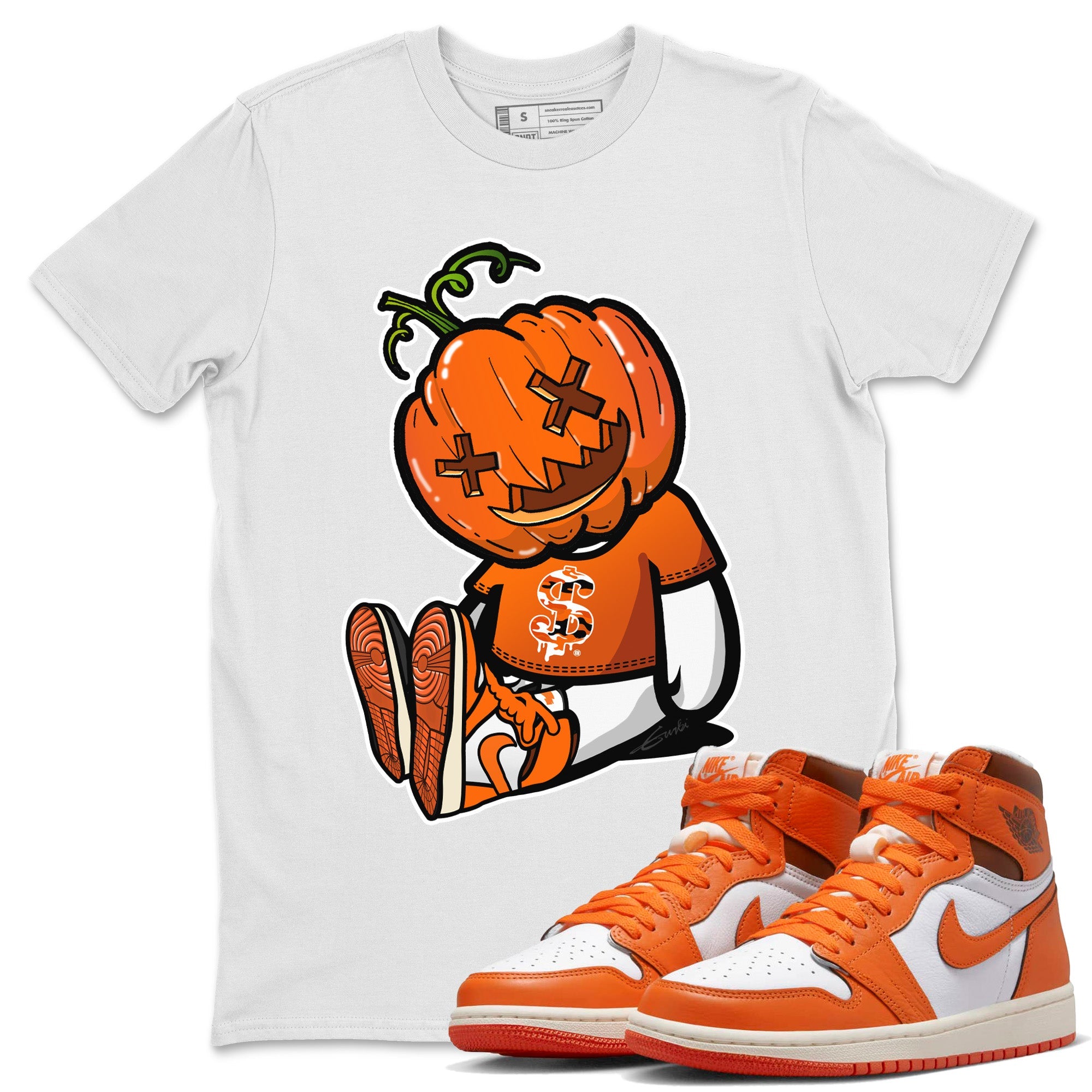 Carved Pumpkin Dolls Unisex Tops - Air Jordan 1 Starfish