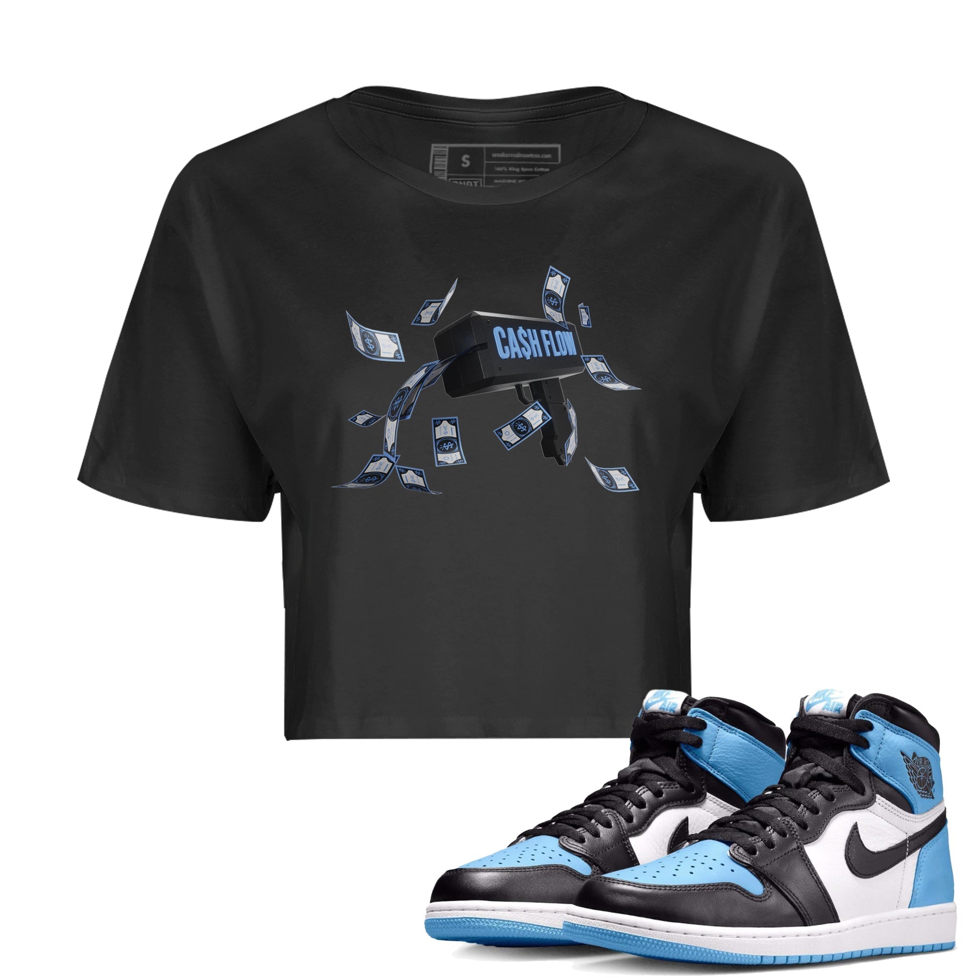 Cash Flow Women's Tops - Air Jordan 1 UNC Toe