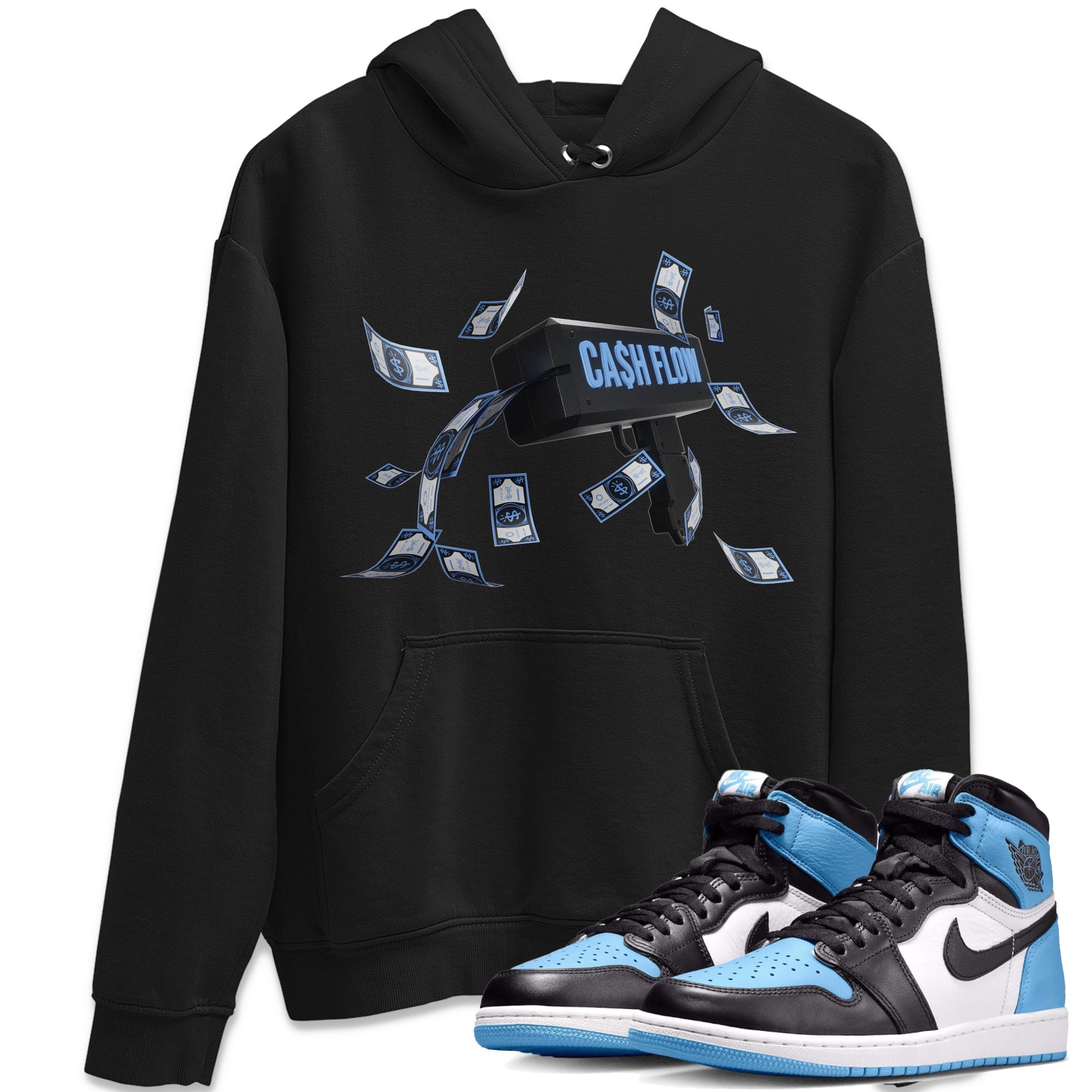 Cash Flow Unisex Tops - Air Jordan 1 UNC Toe