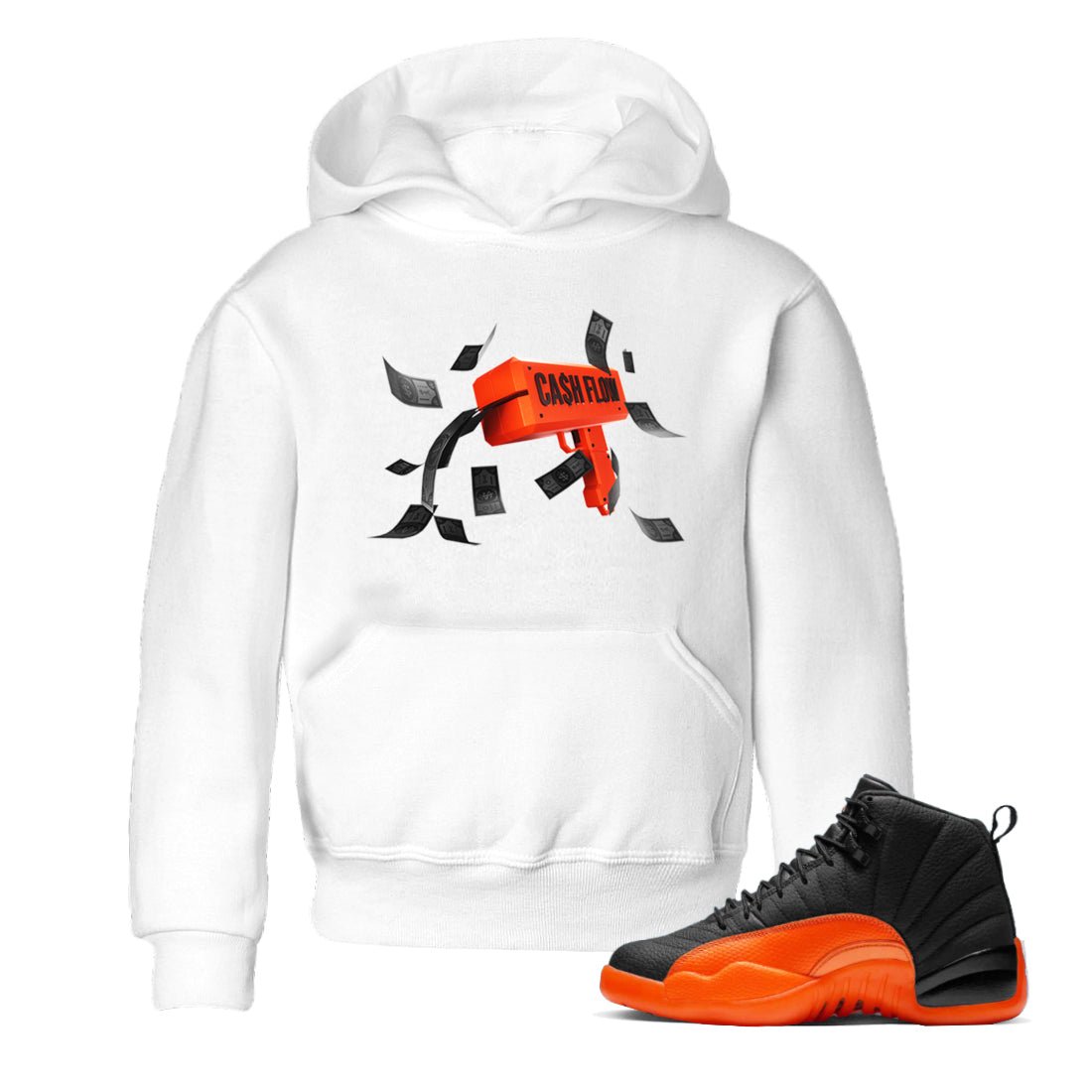 Cash Flow Kids Tops - Air Jordan 12 Brilliant Orange