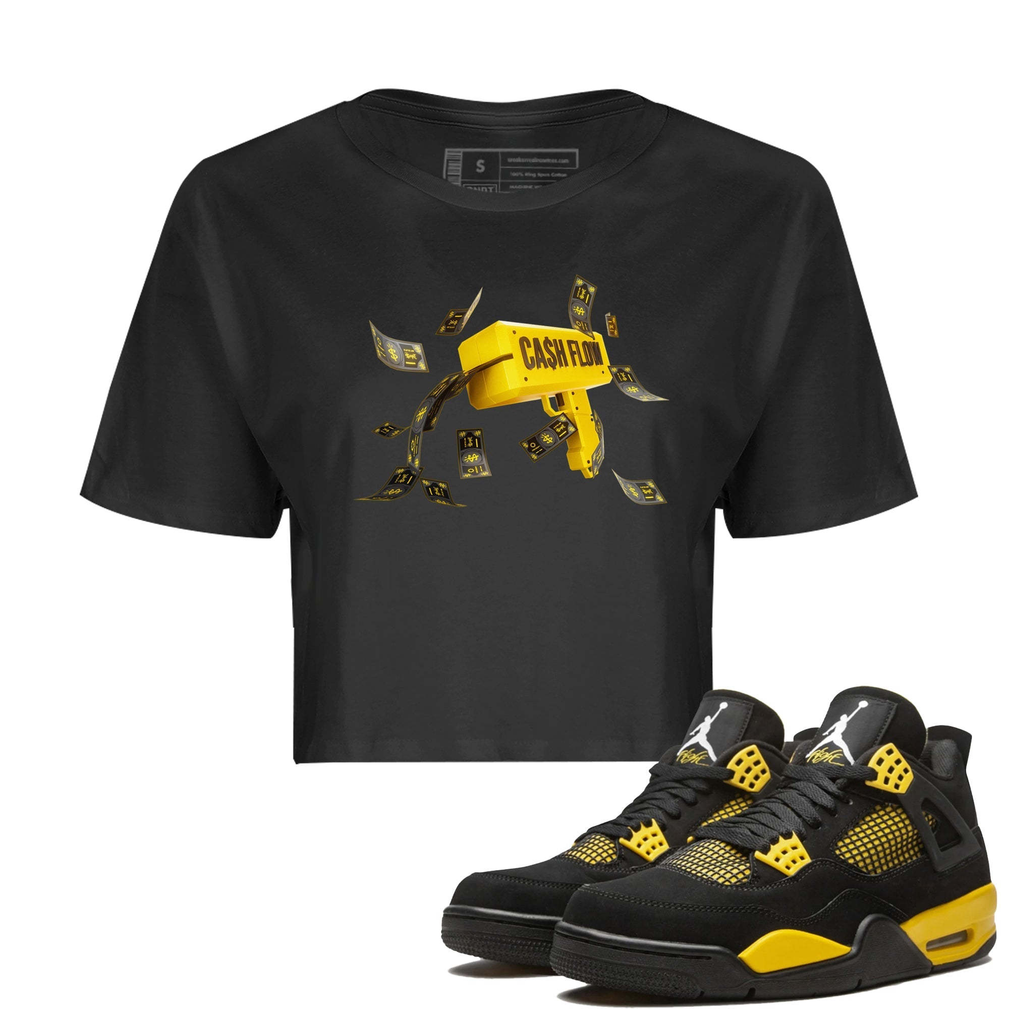 Cash Flow Women's Tops - Air Jordan 4 Thunder