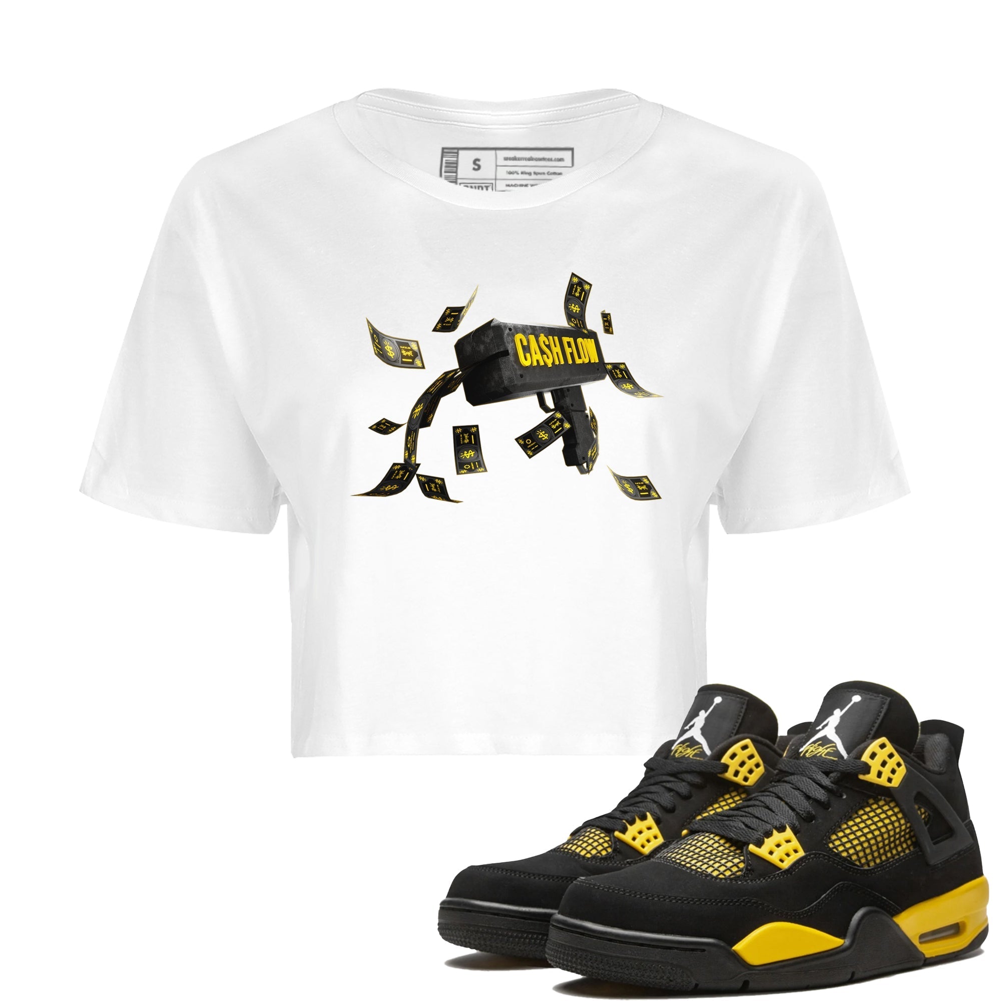 Cash Flow Women's Tops - Air Jordan 4 Thunder