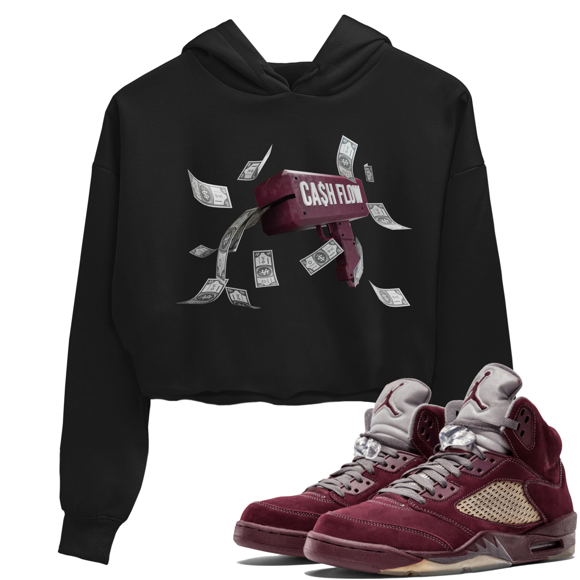 Cash Flow Women's Tops - Air Jordan 5 Burgundy