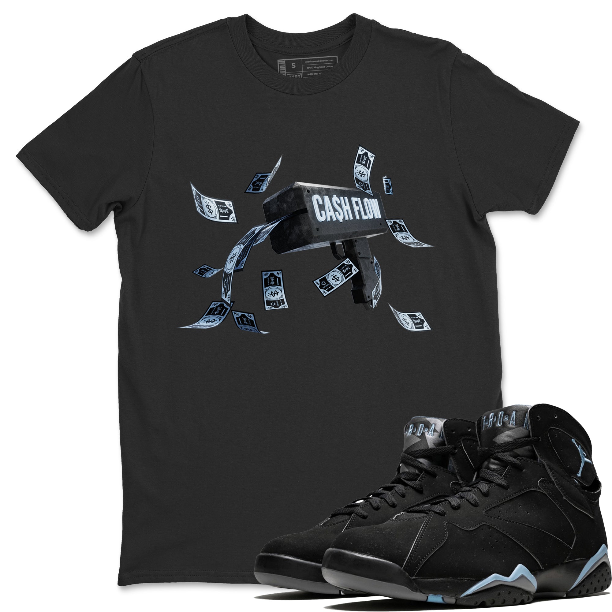 Cash Flow Unisex Tops - Air Jordan 7 Chambray