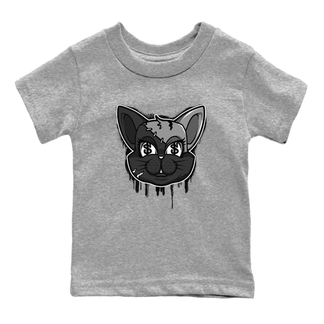 Cat Face snkmatch Tees Kids - Air Jordan 5 Black Cat
