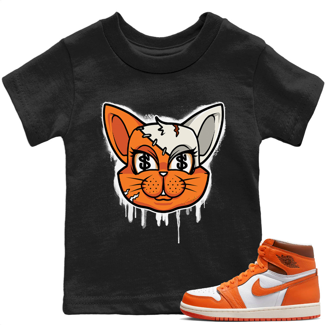 Cat Face Kids Tops - Air Jordan 1 Starfish