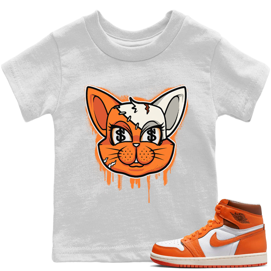 Cat Face Kids Tops - Air Jordan 1 Starfish