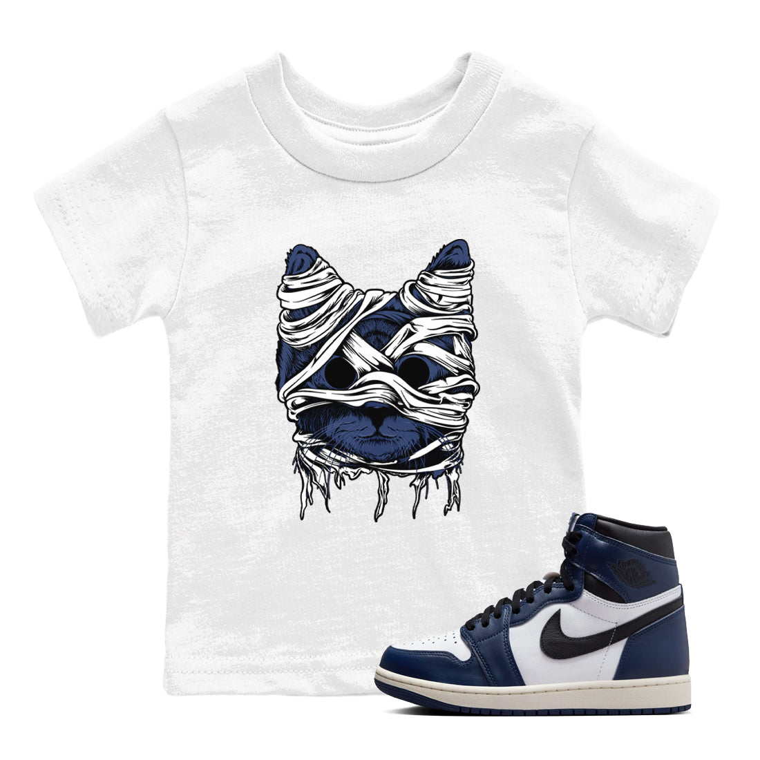Cat Mummy snkmatch Tees Kids - Air Jordan 1 Midnight Navy