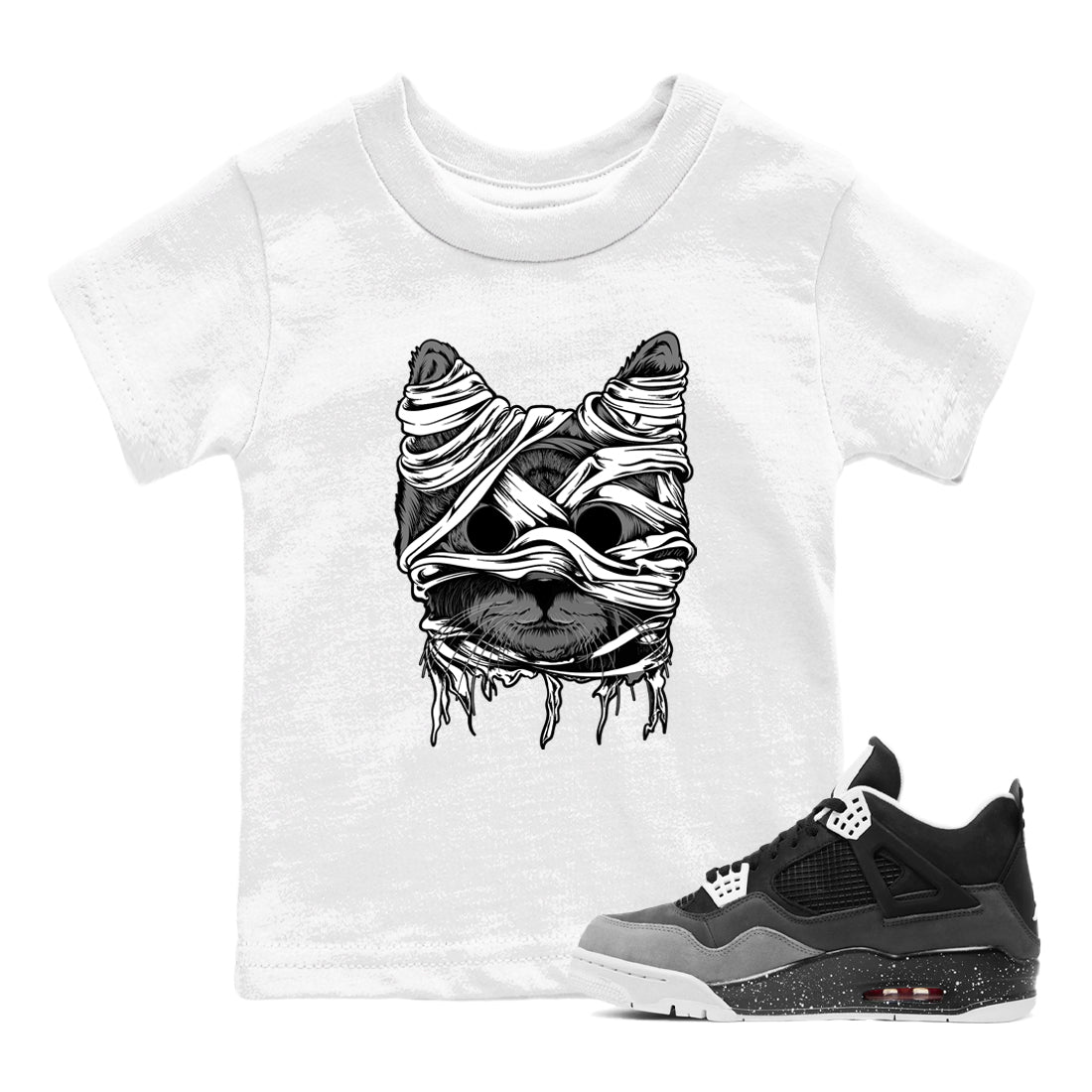 Cat Mummy snkmatch Tees Kids - Air Jordan 4 Fear
