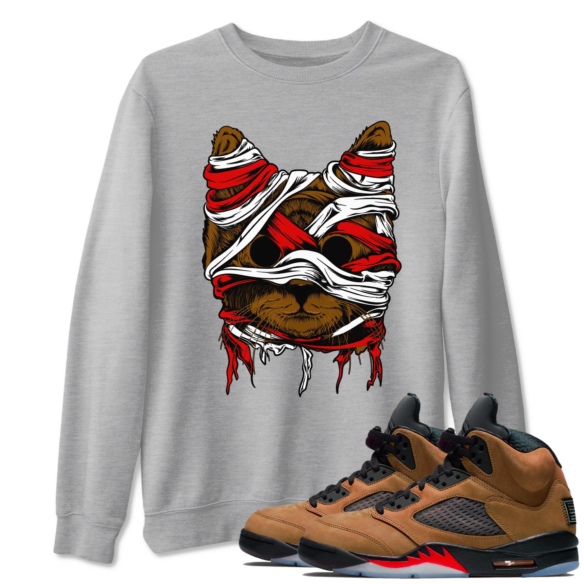 Cat Mummy snkmatch Tees - Air Jordan 5 Archaeo Brown