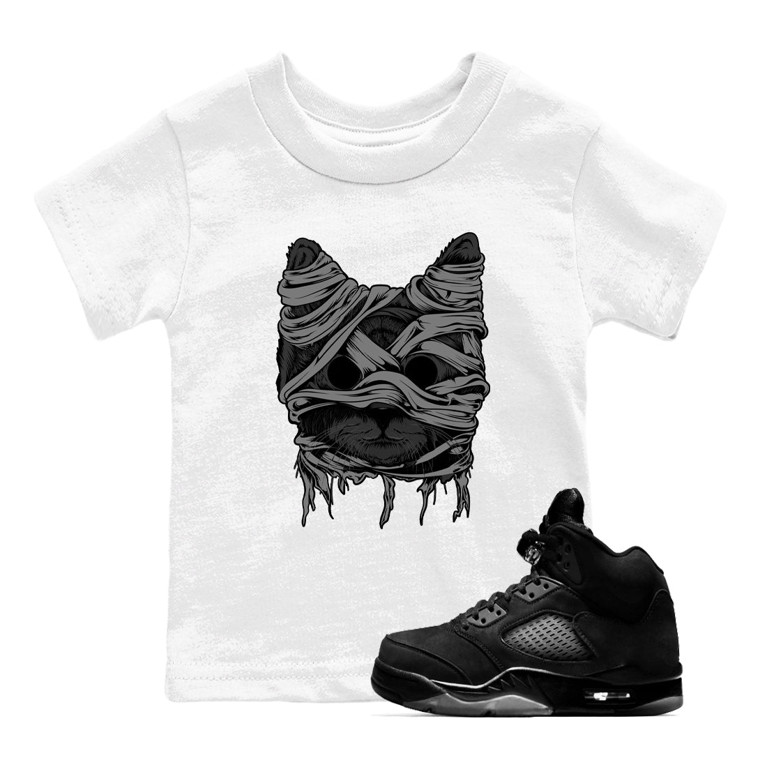 Cat Mummy snkmatch Tees Kids - Air Jordan 5 Black Cat