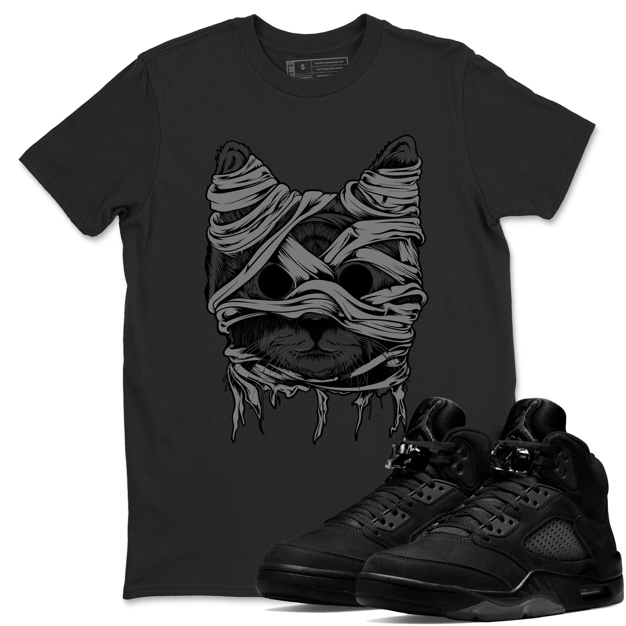 Cat Mummy snkmatch Tees - Air Jordan 5 Black Cat