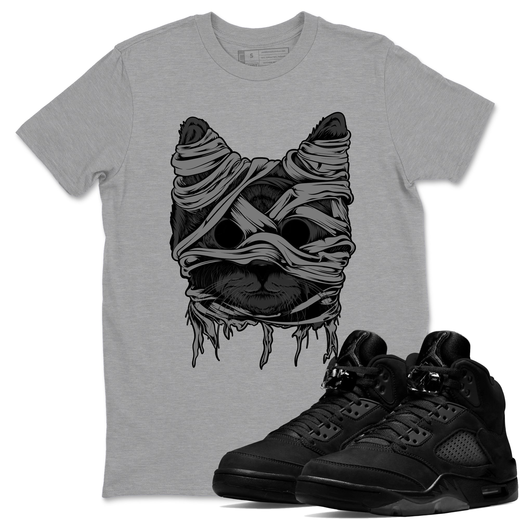 Cat Mummy snkmatch Tees - Air Jordan 5 Black Cat