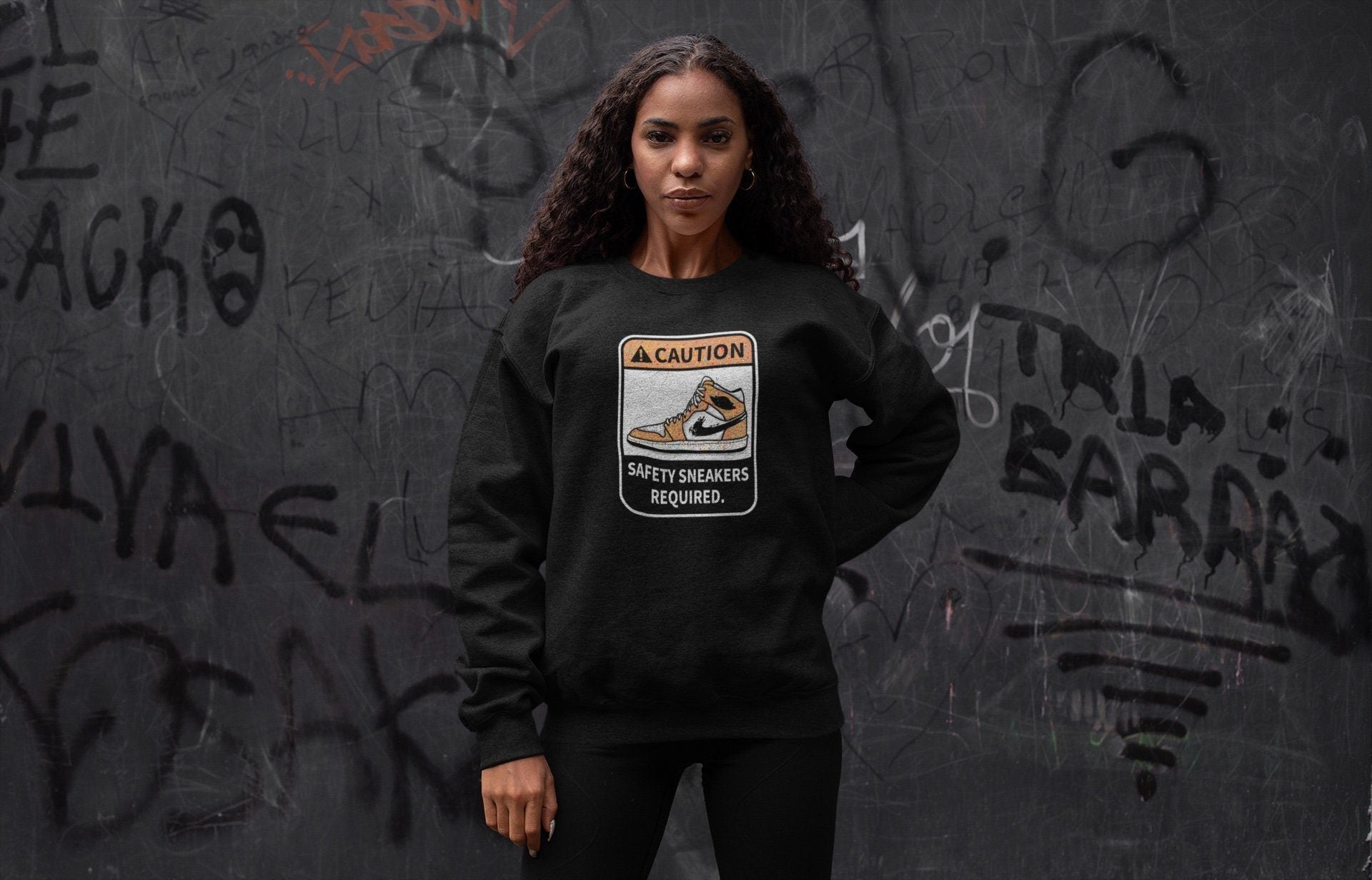 Caution Unisex Tops - Air Jordan 1 Brushstroke