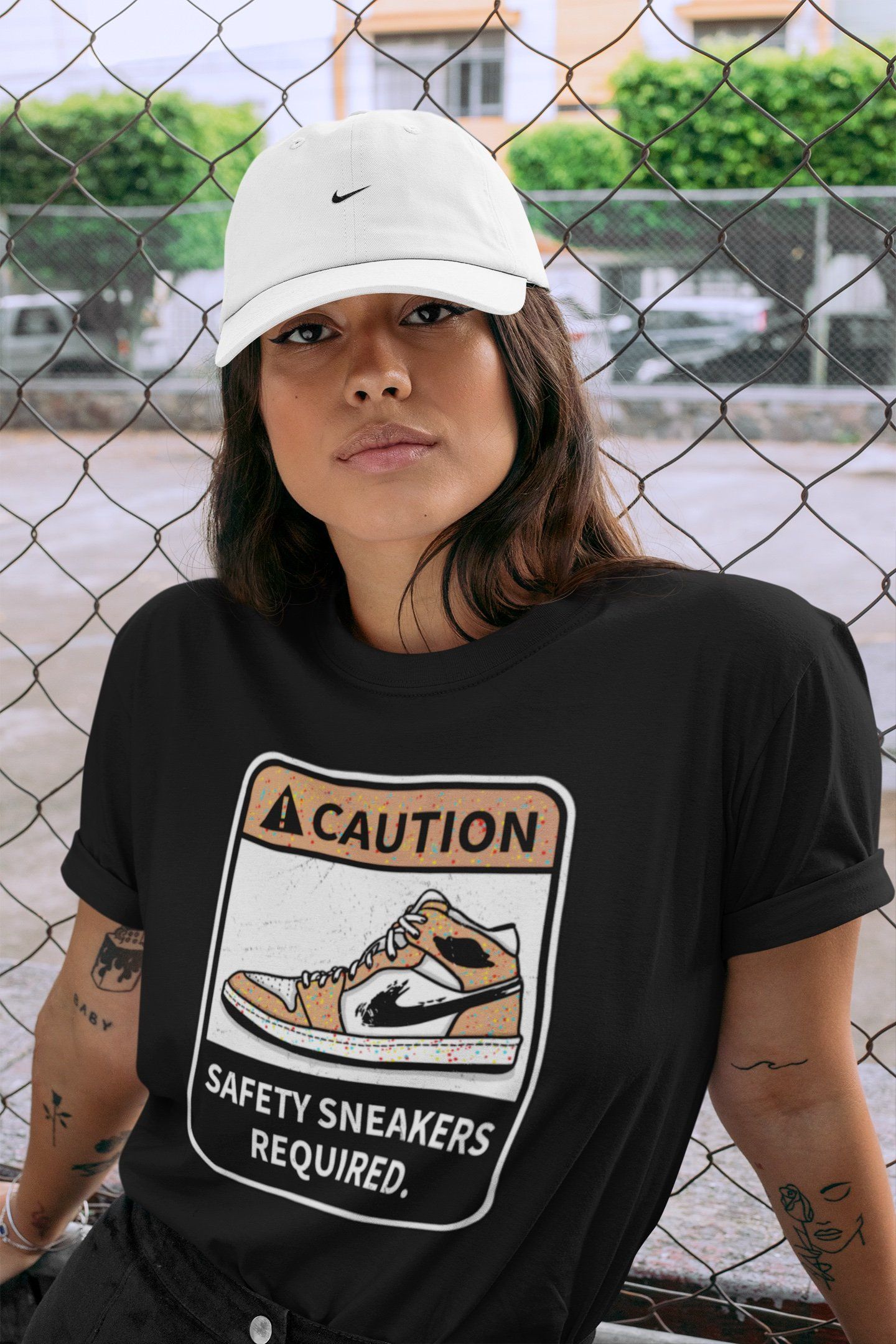 Caution Unisex Tops - Air Jordan 1 Brushstroke