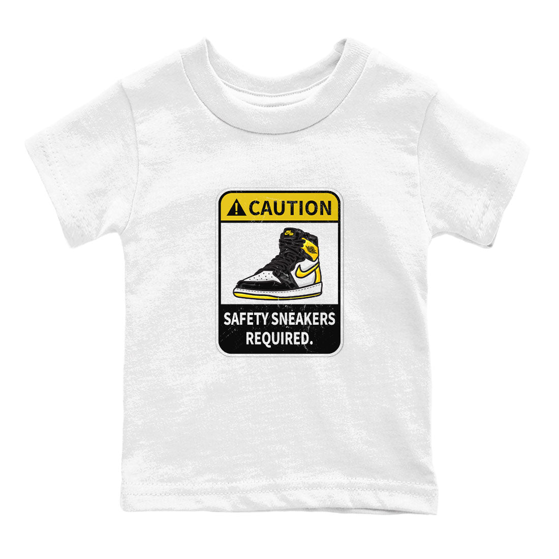 Caution snkmatch Tees Kids - Air Jordan 1 Yellow Ochre