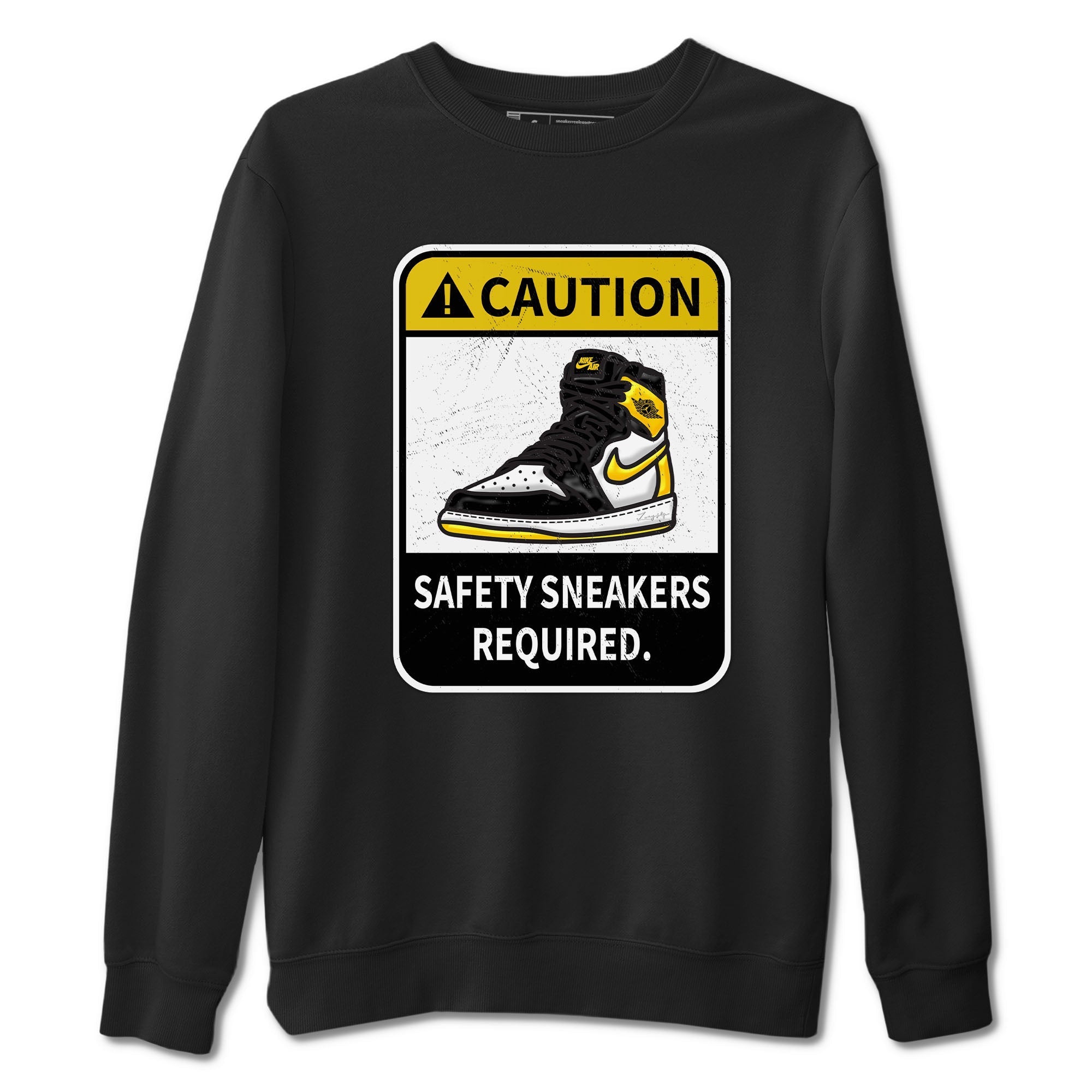 Caution snkmatch Tees - Air Jordan 1 Yellow Ochre