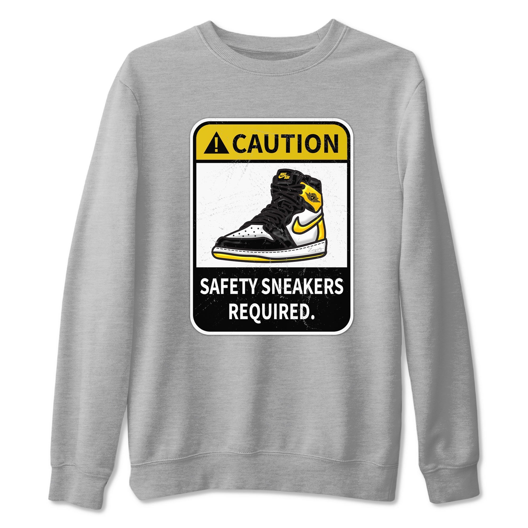 Caution snkmatch Tees - Air Jordan 1 Yellow Ochre