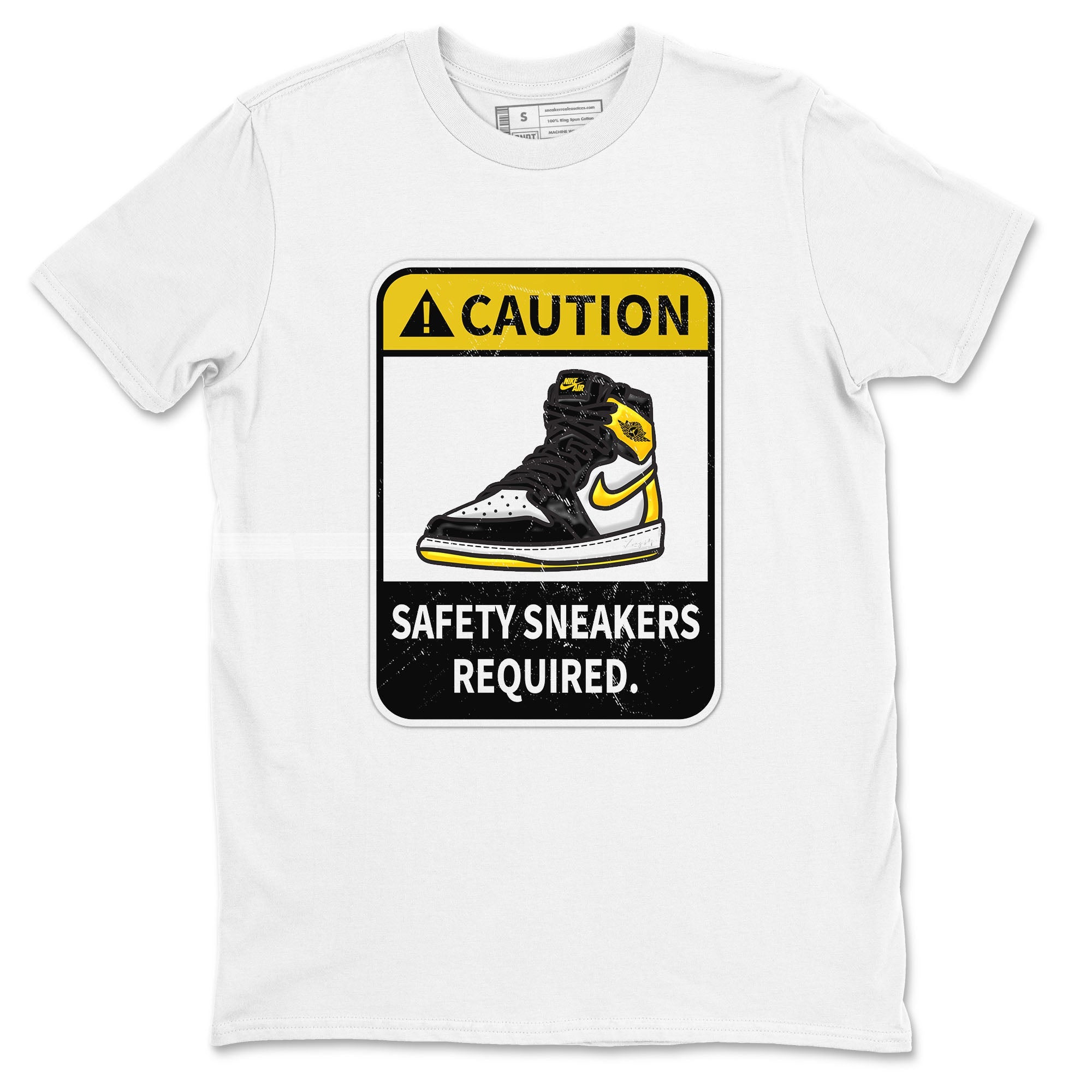 Caution snkmatch Tees - Air Jordan 1 Yellow Ochre