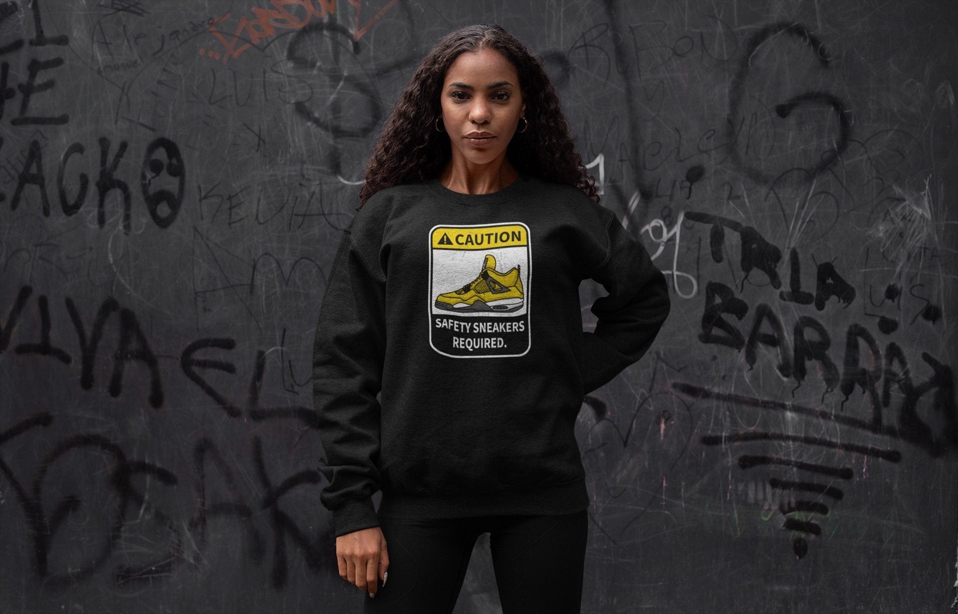 Caution Unisex Tops - Air Jordan 4 Lightning