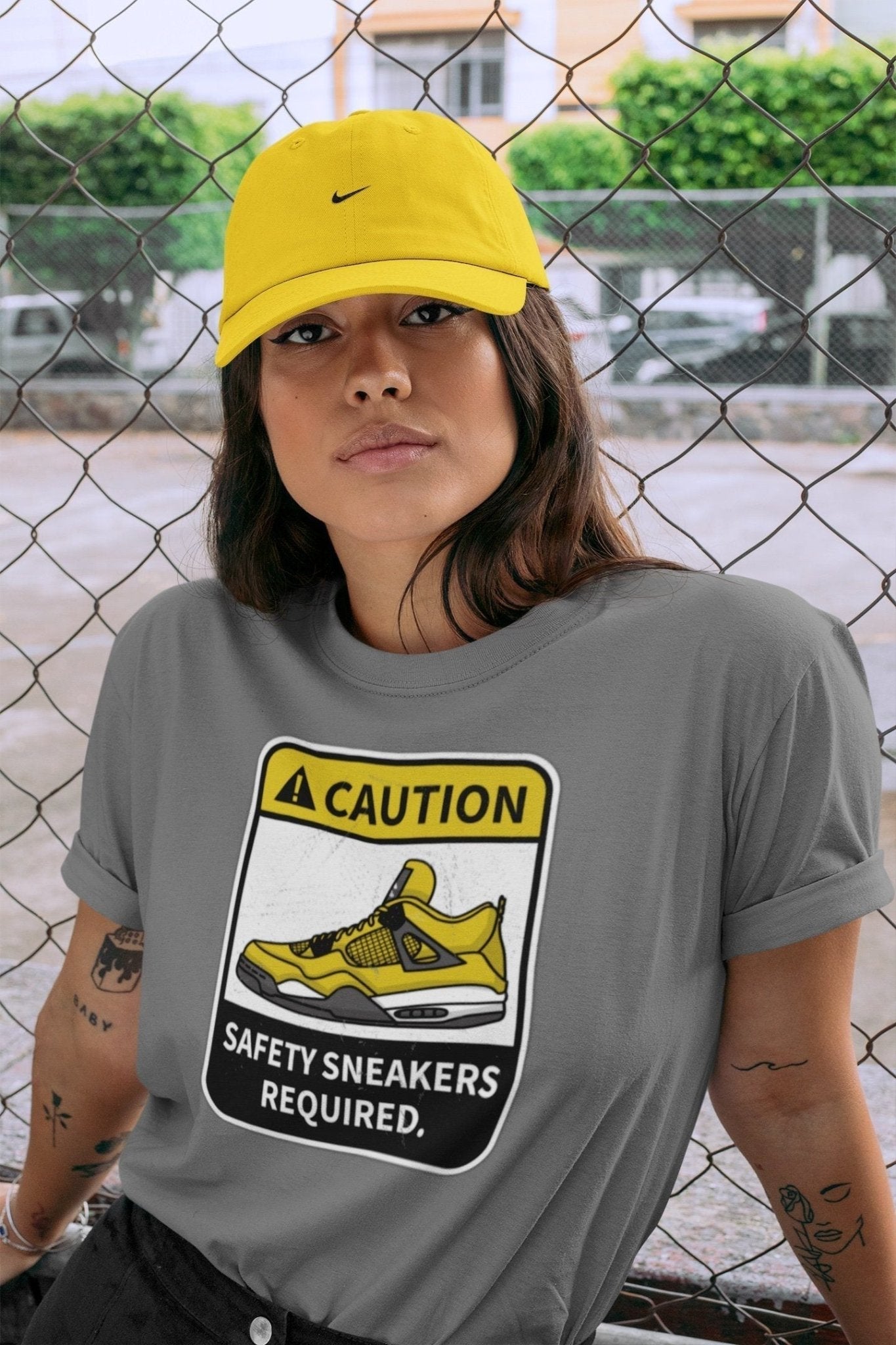 Caution Unisex Tops - Air Jordan 4 Lightning