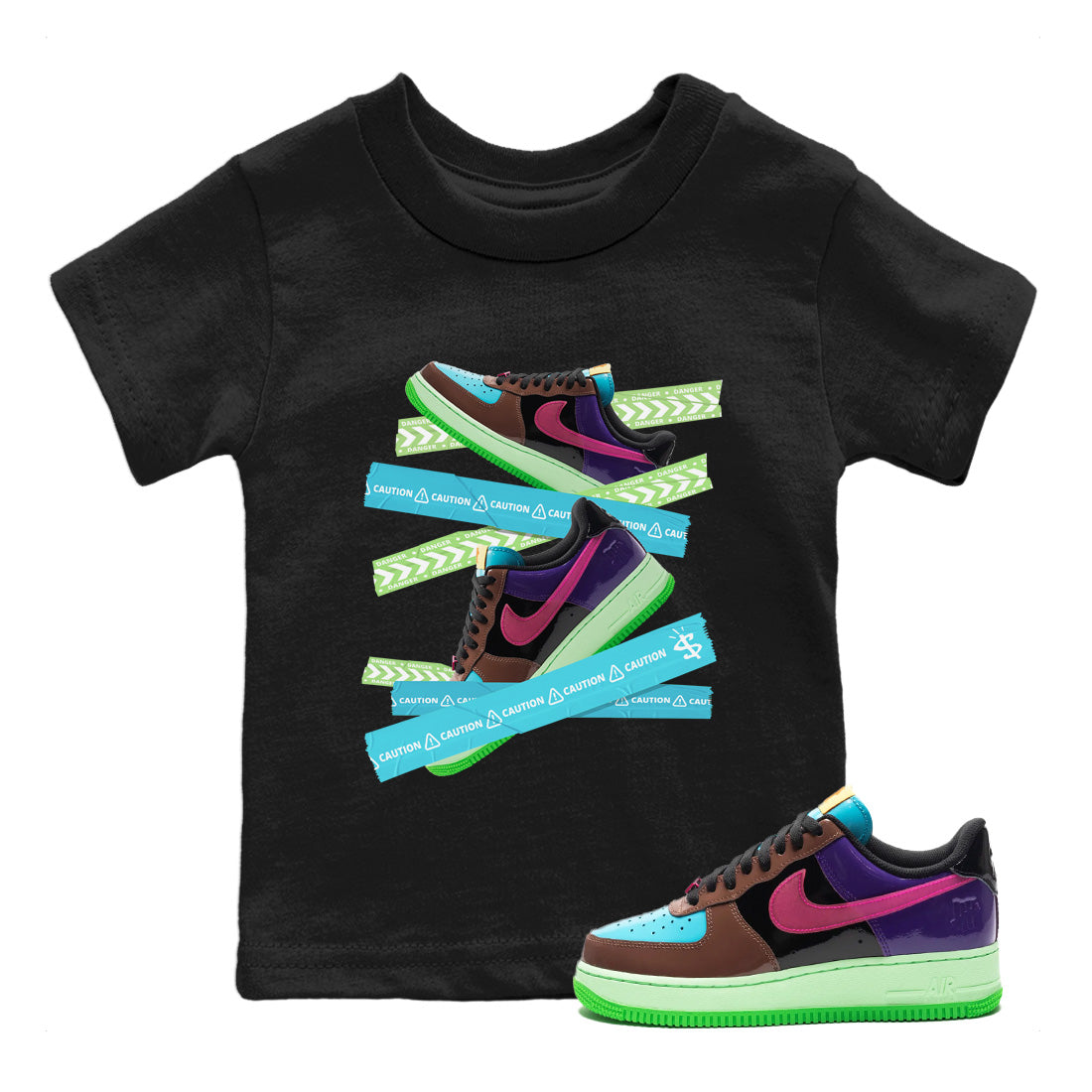 Caution Tape Kids Tops - Air Force 1 Undefeated Fauna Brown