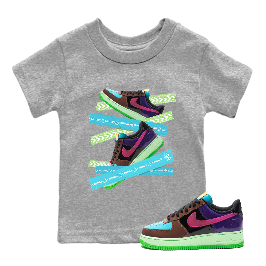 Caution Tape Kids Tops - Air Force 1 Undefeated Fauna Brown