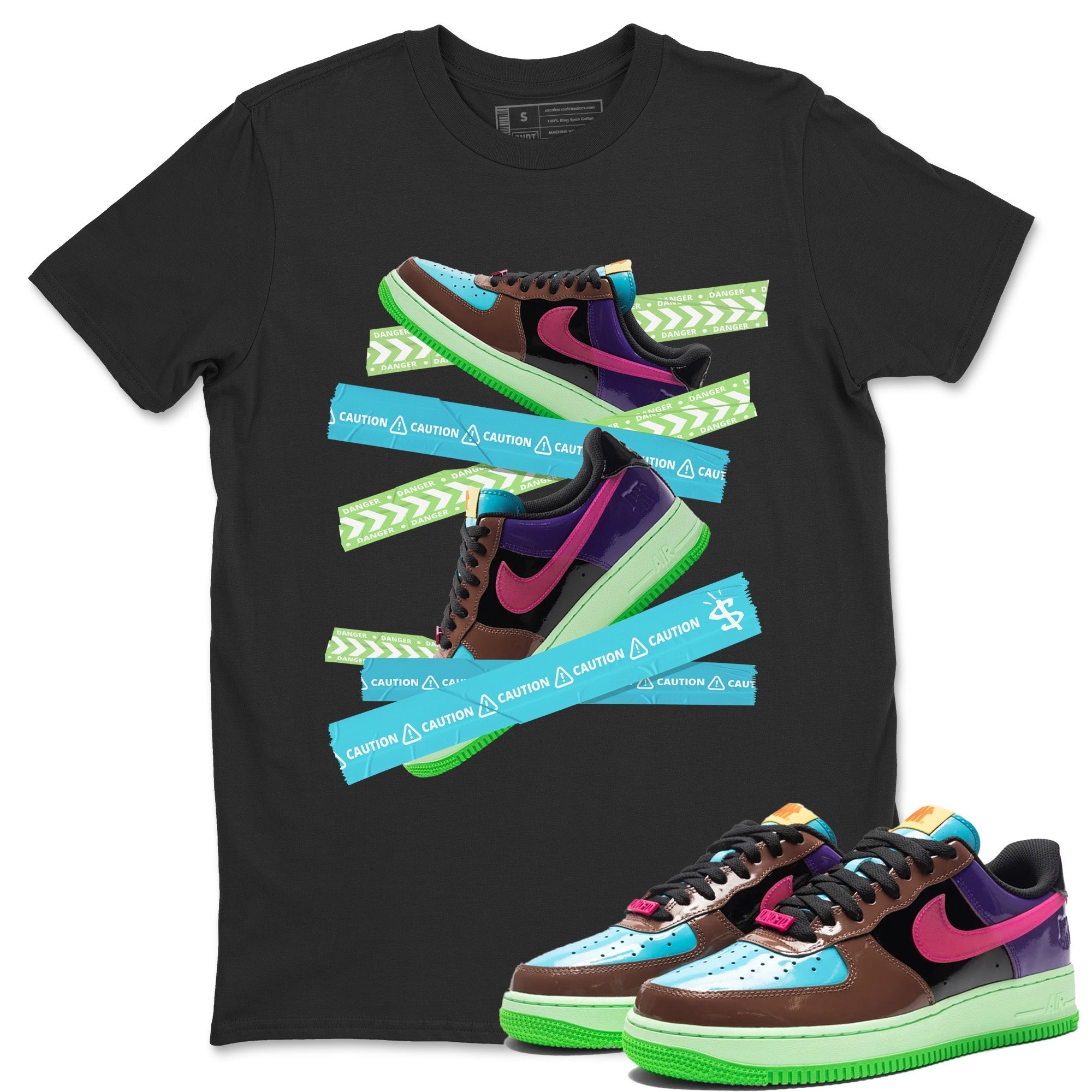 Caution Tape Unisex Tops - Air Force 1 Undefeated Fauna Brown