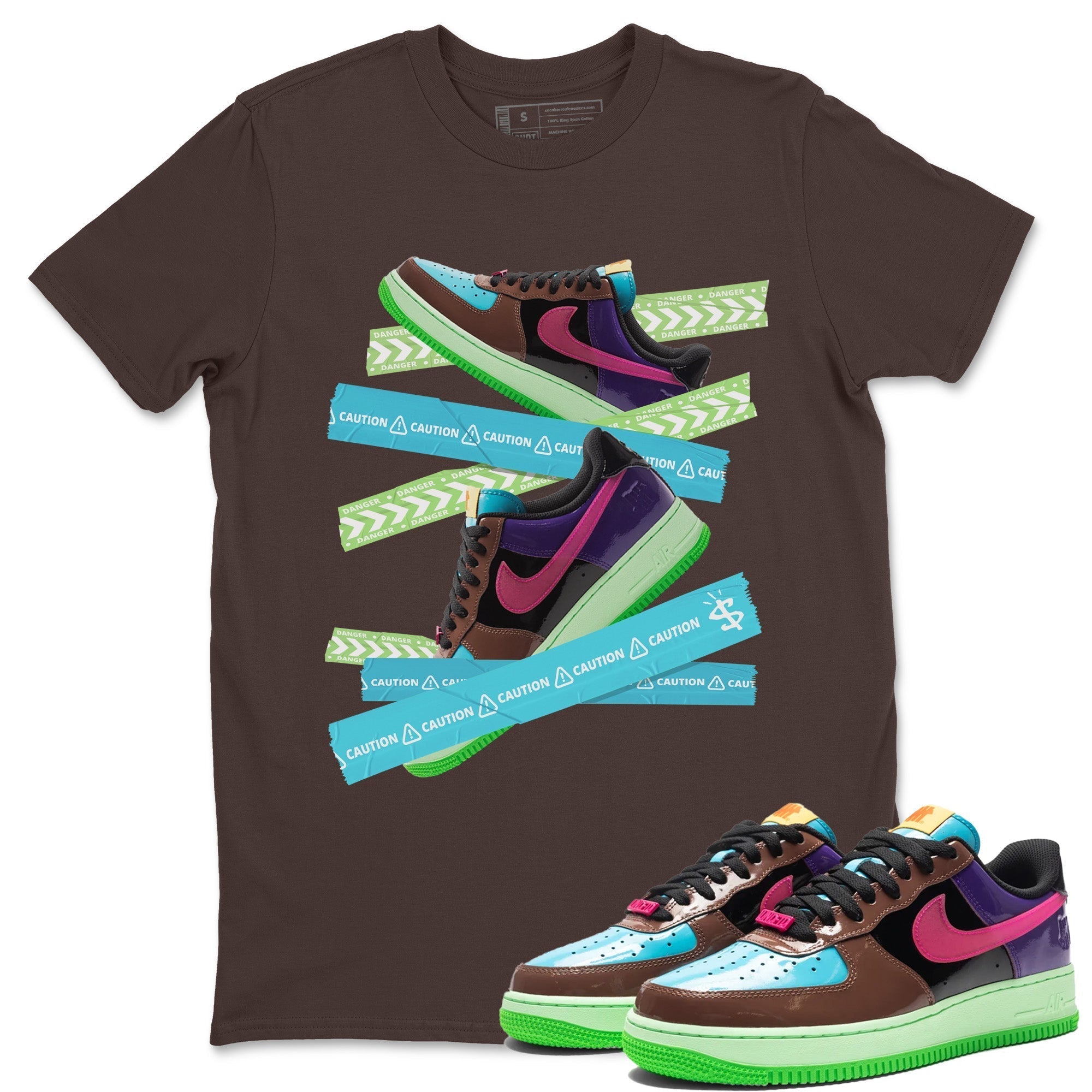 Caution Tape Unisex Tops - Air Force 1 Undefeated Fauna Brown