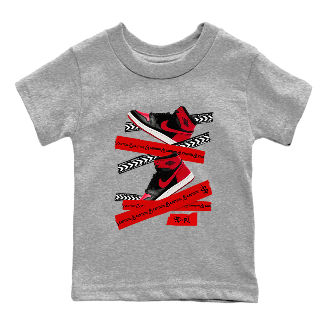 Caution Tape snkmatch Tees Kids - Air Jordan 1 '85 Bred