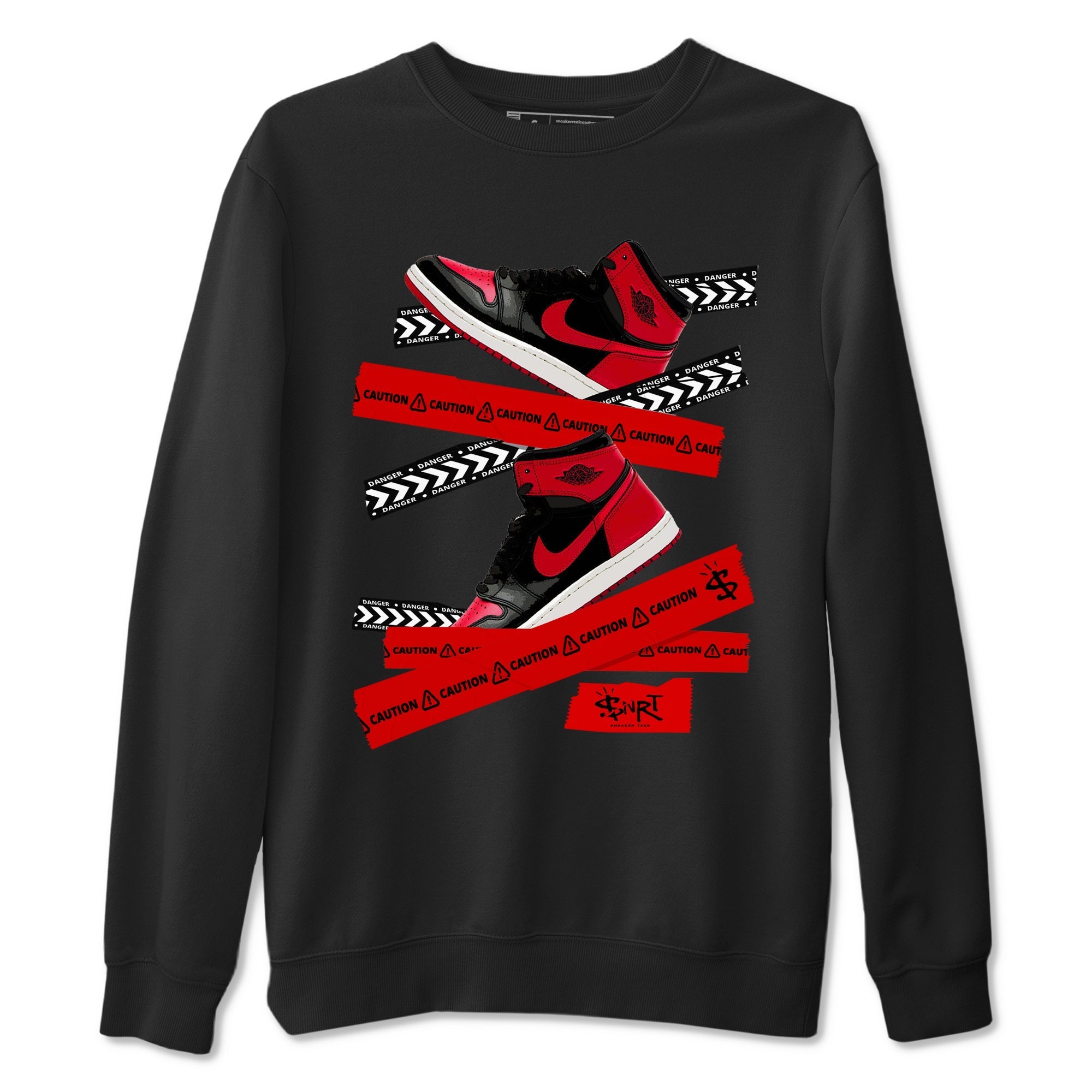 Caution Tape snkmatch Tees - Air Jordan 1 '85 Bred