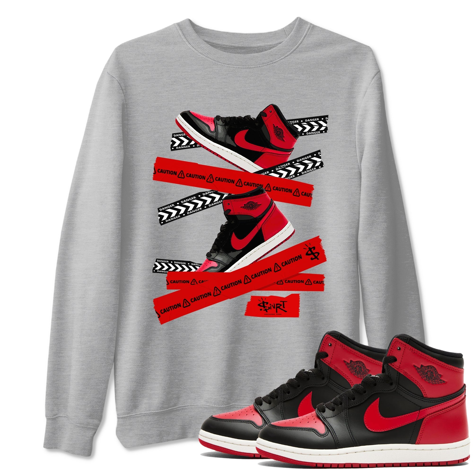 Caution Tape snkmatch Tees - Air Jordan 1 '85 Bred